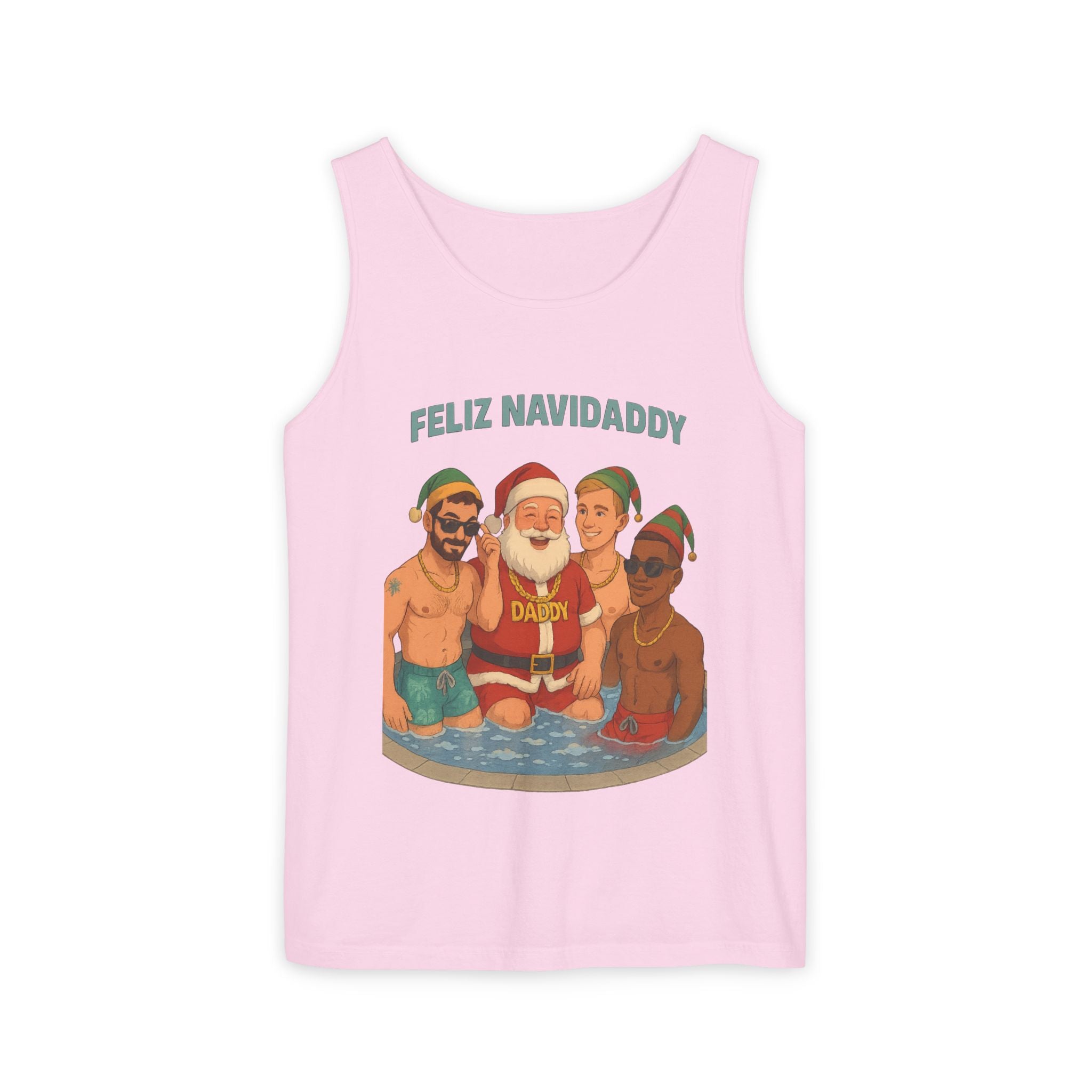 Santa and his boys Feliz Navidaddy Tank Top