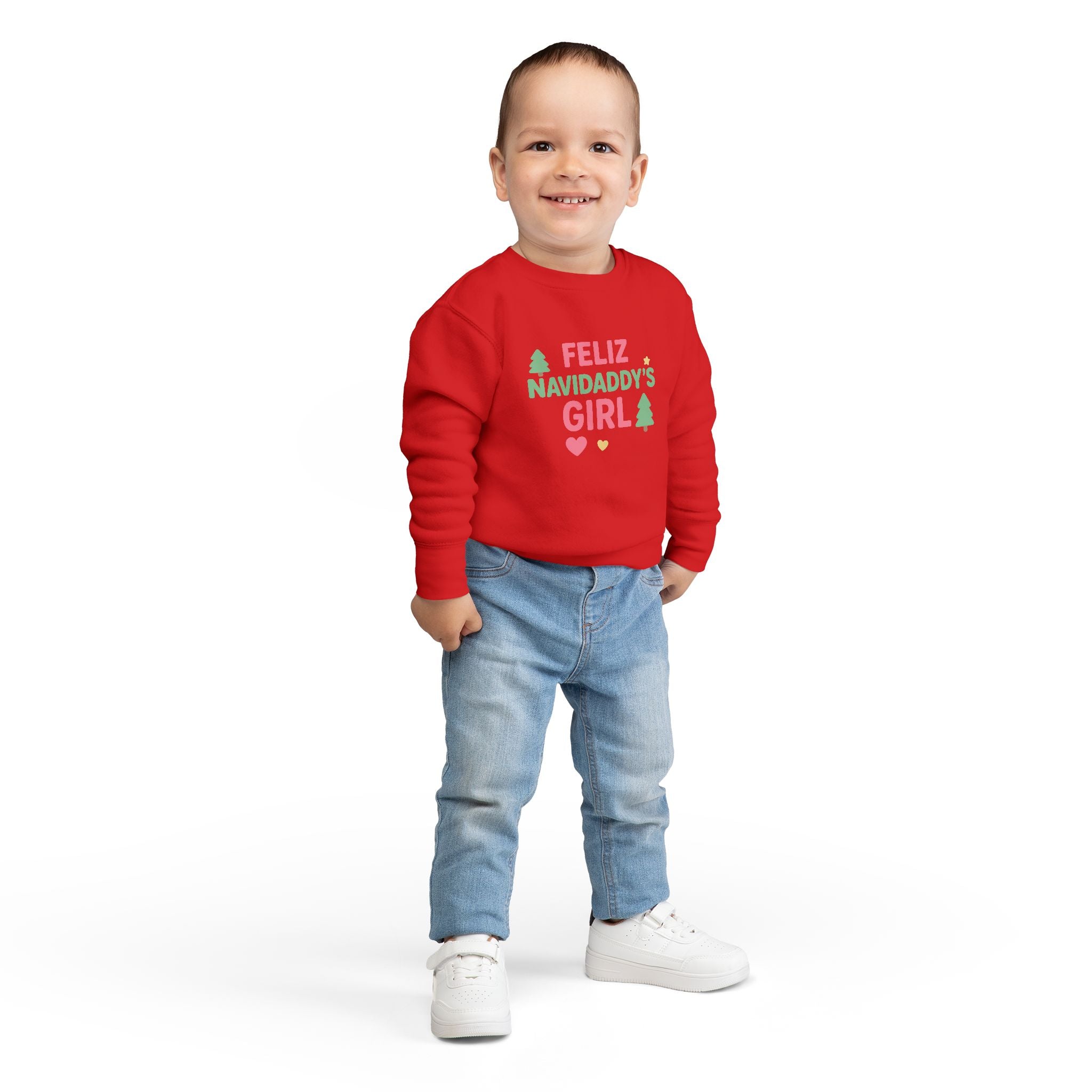 Feliz Navidaddy's Girl Toddler Crewneck Sweatshirt