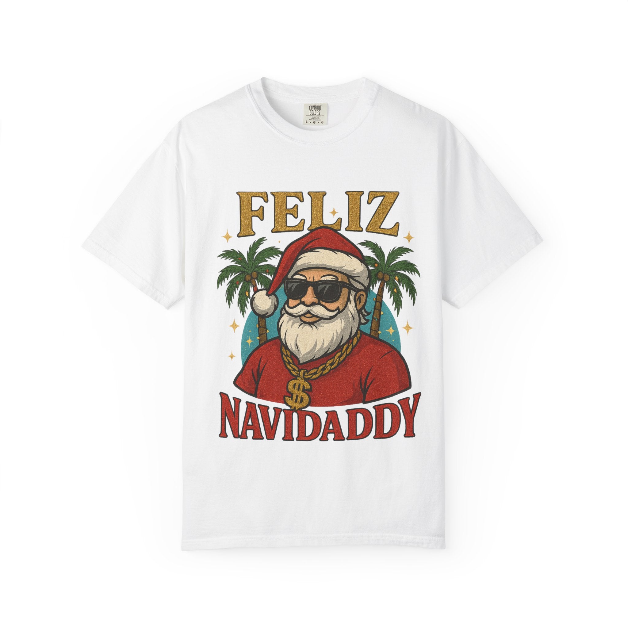 Feliz Navidaddy Blinged Out Santa T Shirt