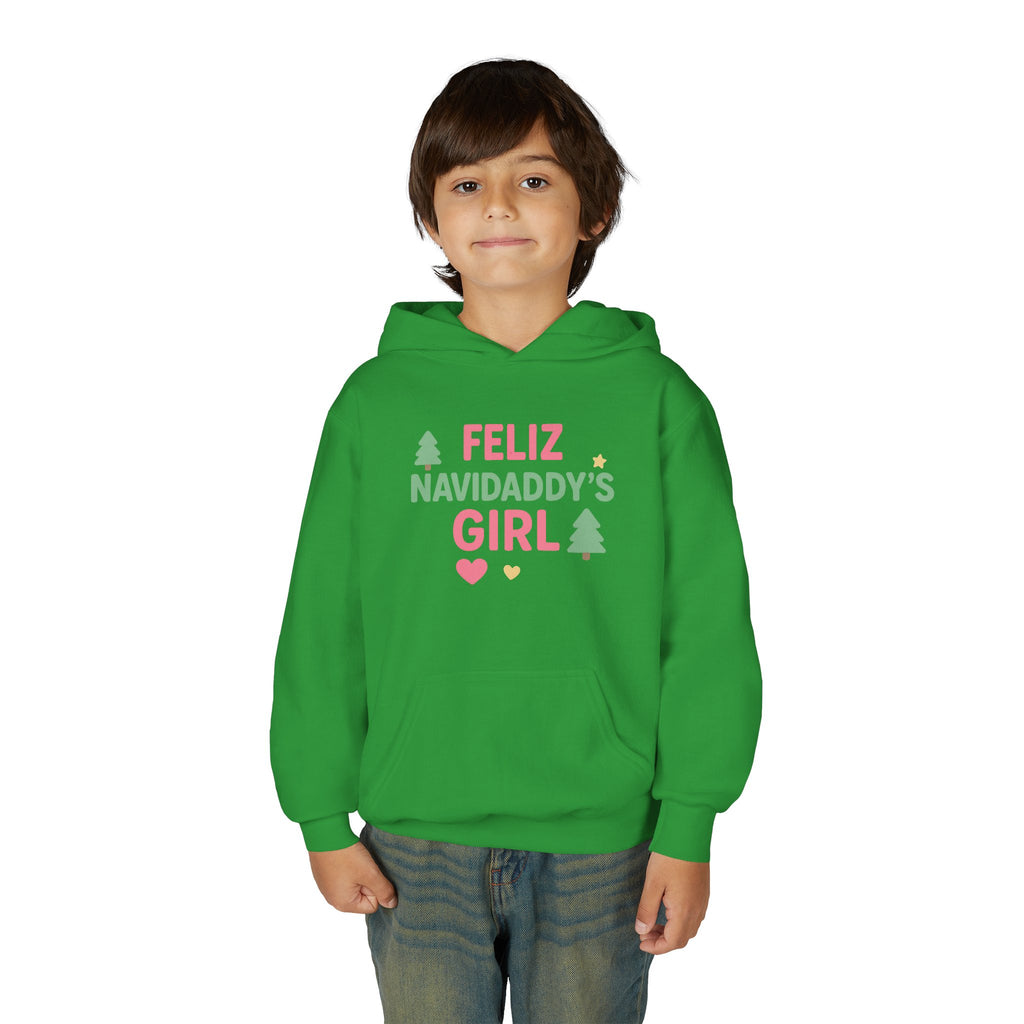 Daddy's Girl Youth Hooded Sweatshirt Feliz Navidaddy's Girl