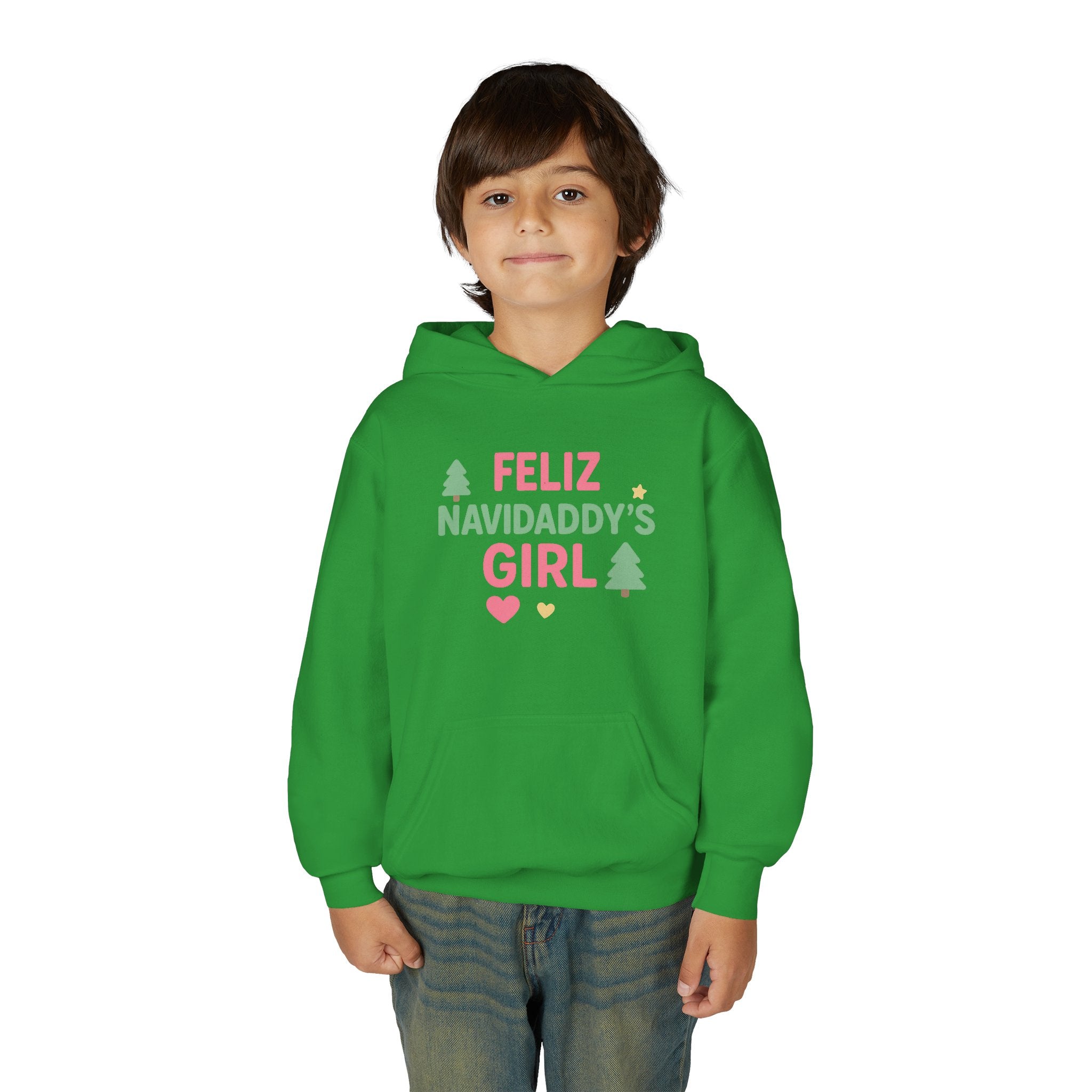 Daddy's Girl Youth Hooded Sweatshirt Feliz Navidaddy's Girl
