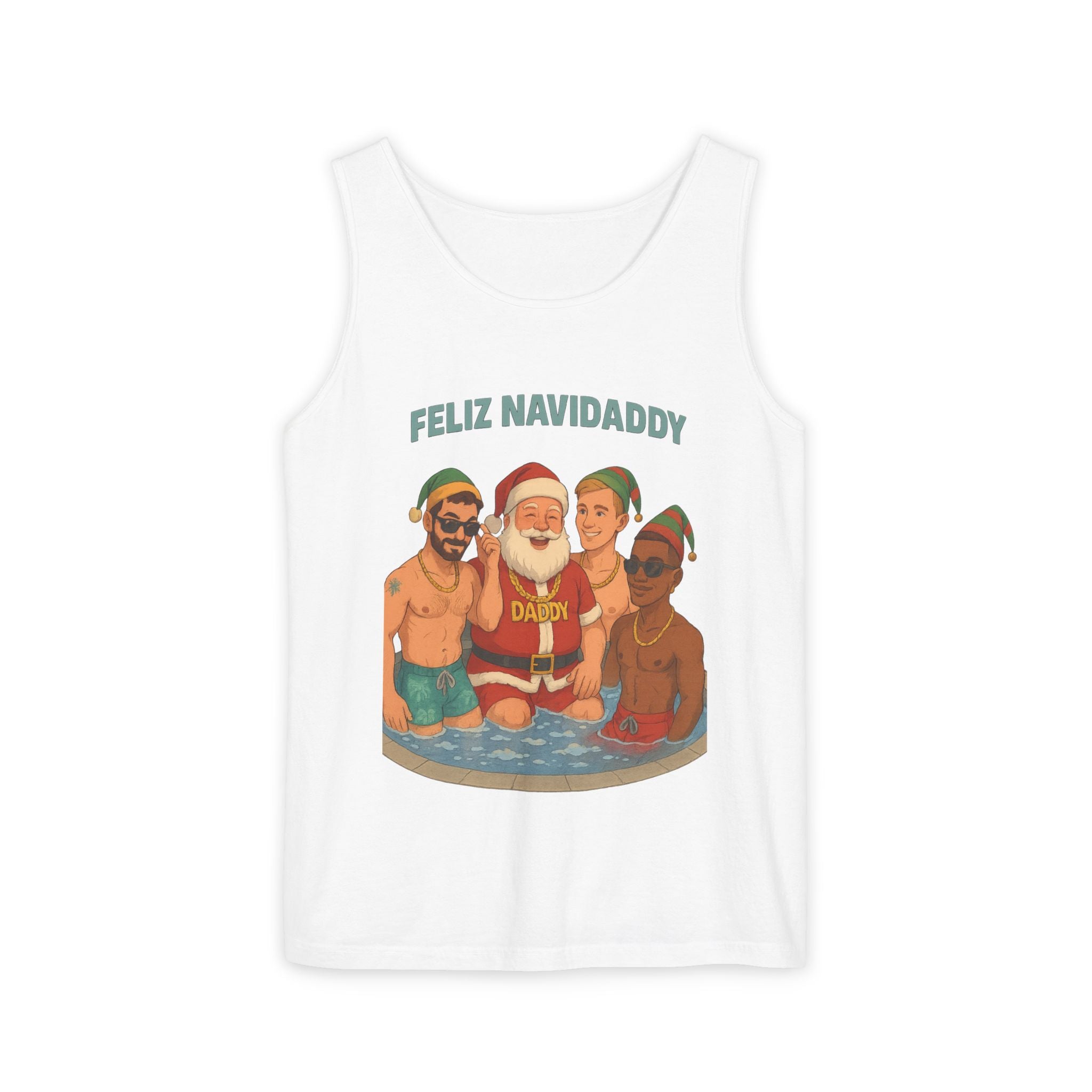 Santa and his boys Feliz Navidaddy Tank Top