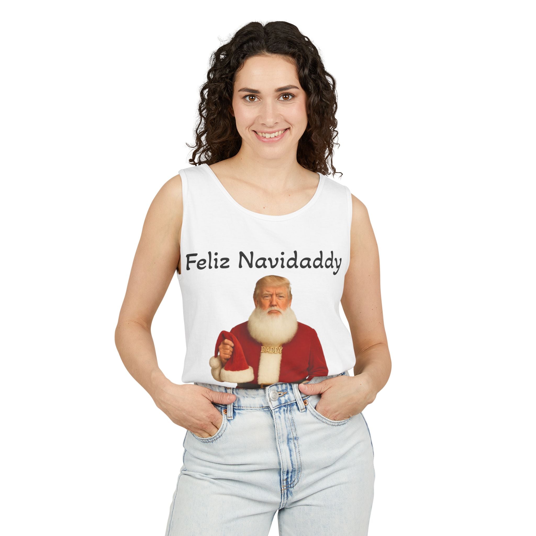 Feliz Navidaddy Tank Top | Unisex Holiday T-Shirt, Santa Claus Shirt, Funny Christmas Apparel, Navidad Gift