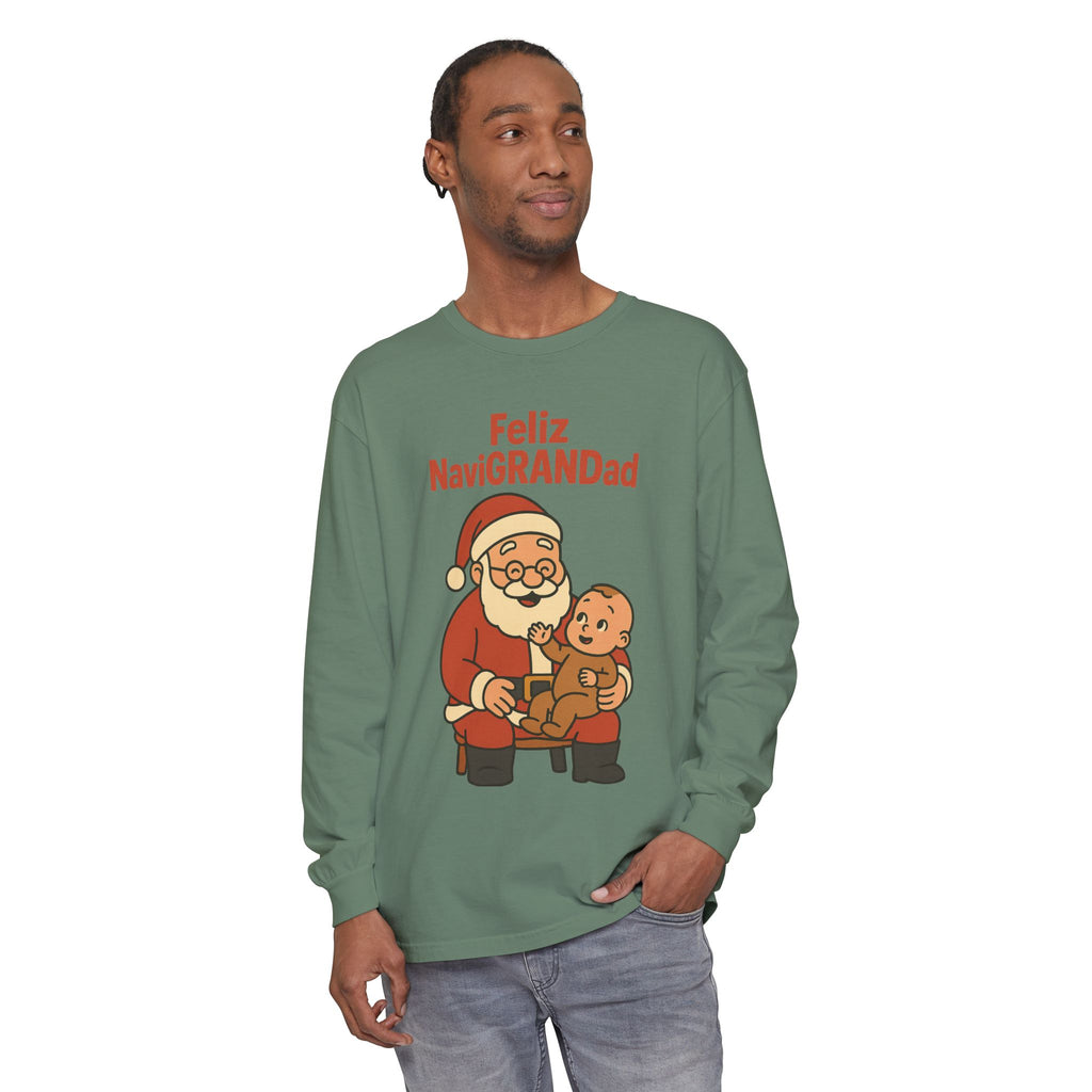 Feliz NaviGRANDad w one grandchild Long Sleeve