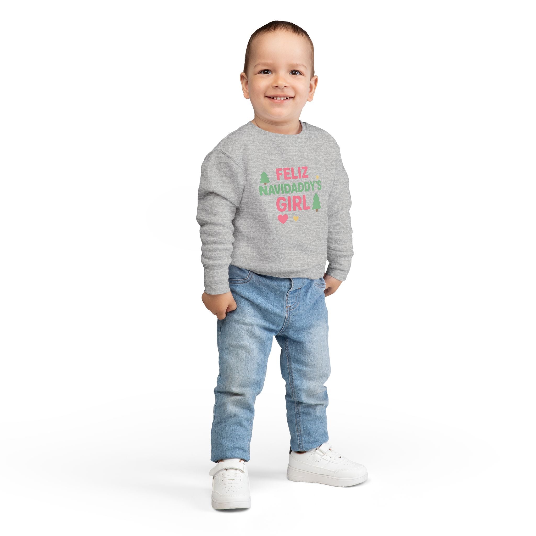 Feliz Navidaddy's Girl Toddler Crewneck Sweatshirt