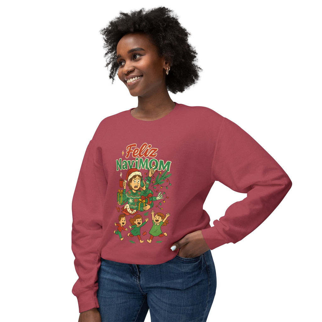 Feliz NaviMOM Unisex Lightweight Crewneck Sweatshirt