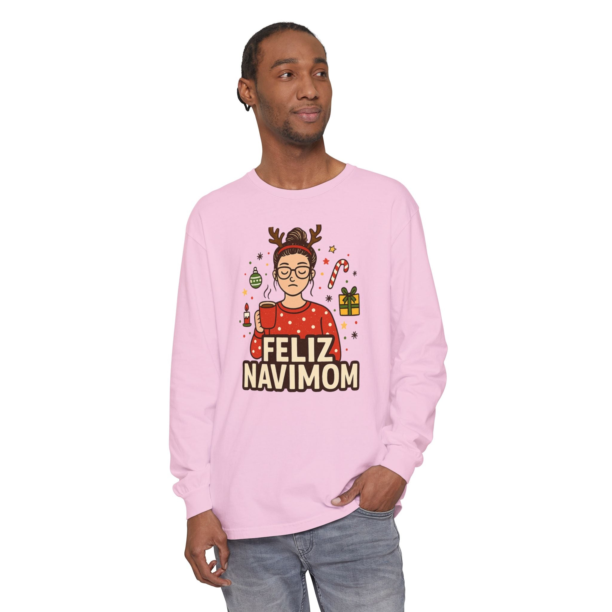 Calm Mom Christmas Feliz NaviMOM Long Sleeve