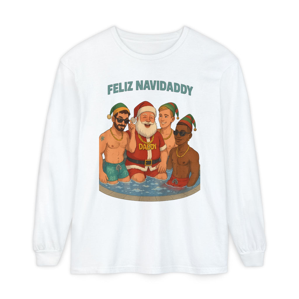 Santa and his boys Feliz Navidaddy Long Sleeve
