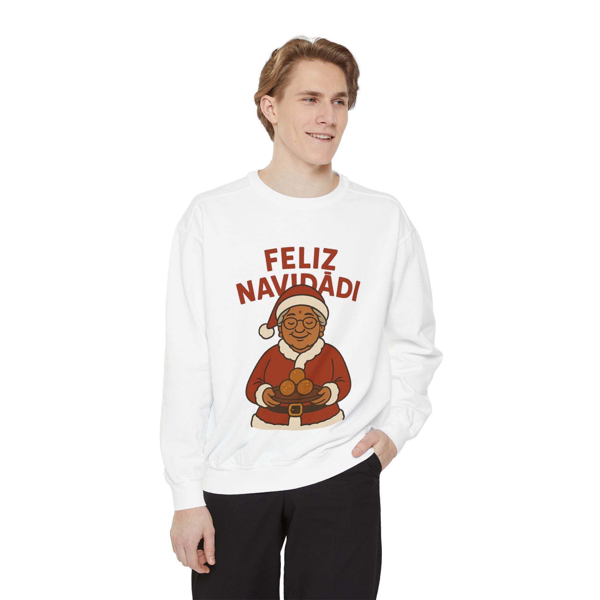 Feliz Navidadi Indian Grandma Santa Sweatshirt