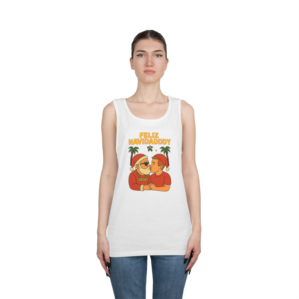 Feliz Navidaddy Kissing Santa Tank Top
