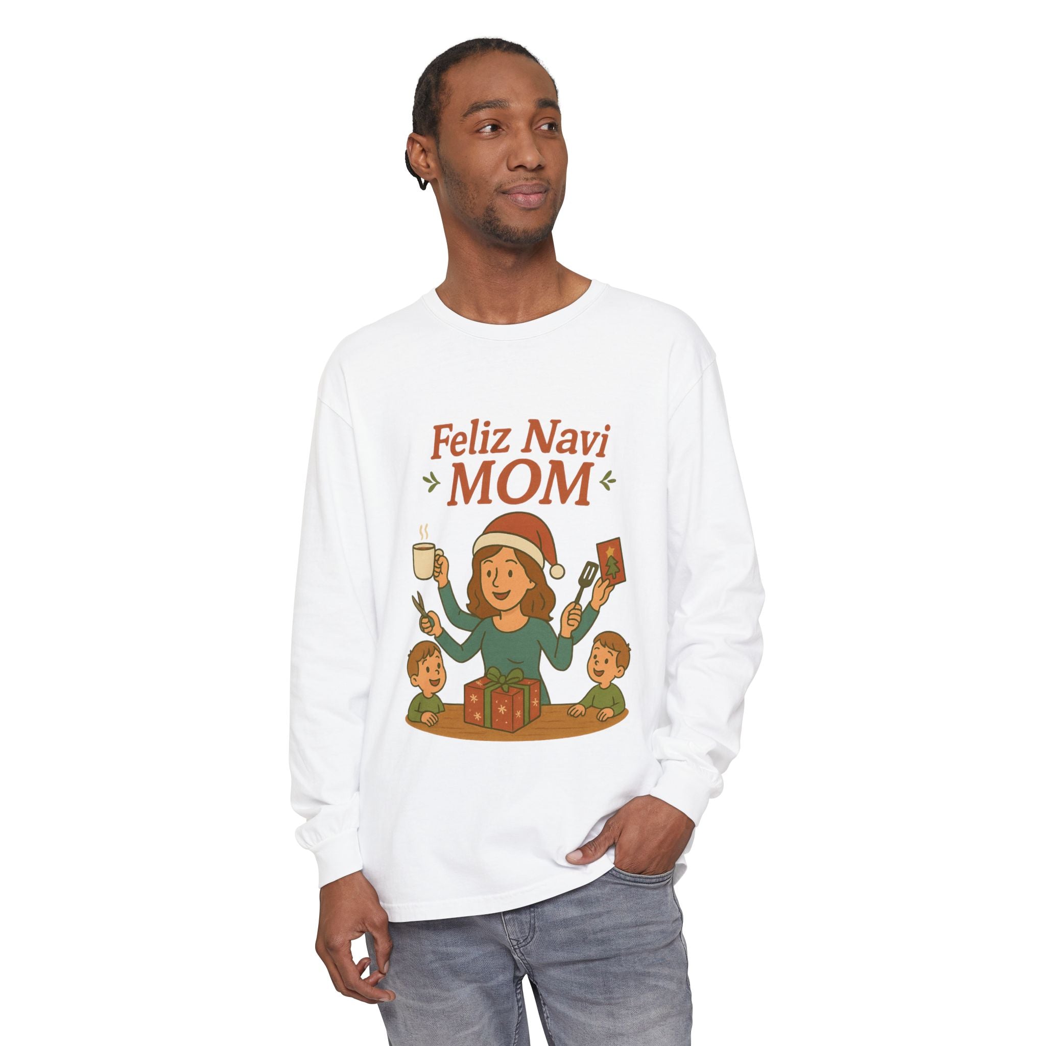 Busy Christmas Mom Feliz NaviMOM Long Sleeve