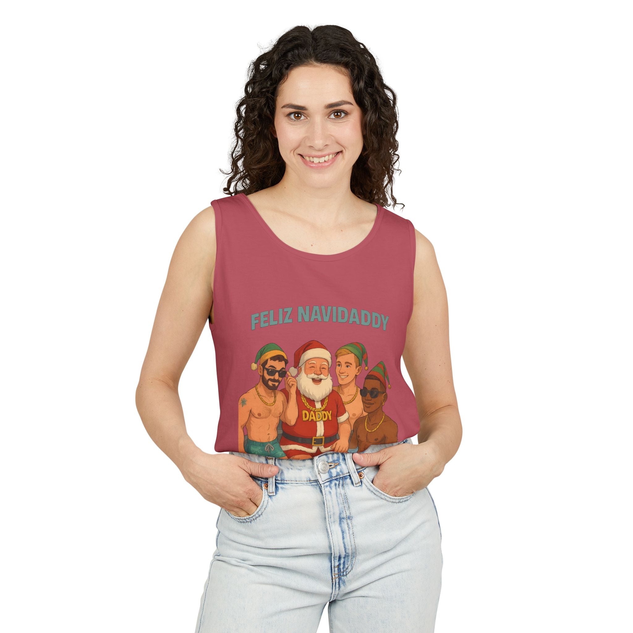 Santa and his boys Feliz Navidaddy Tank Top