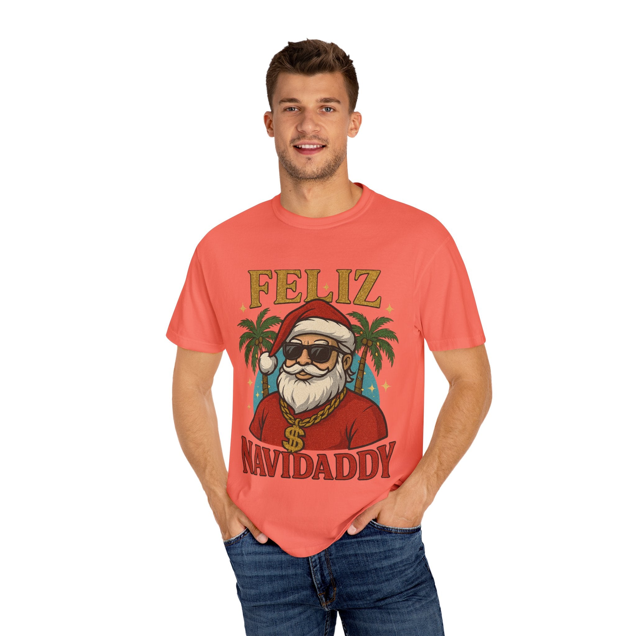 Feliz Navidaddy Blinged Out Santa T Shirt