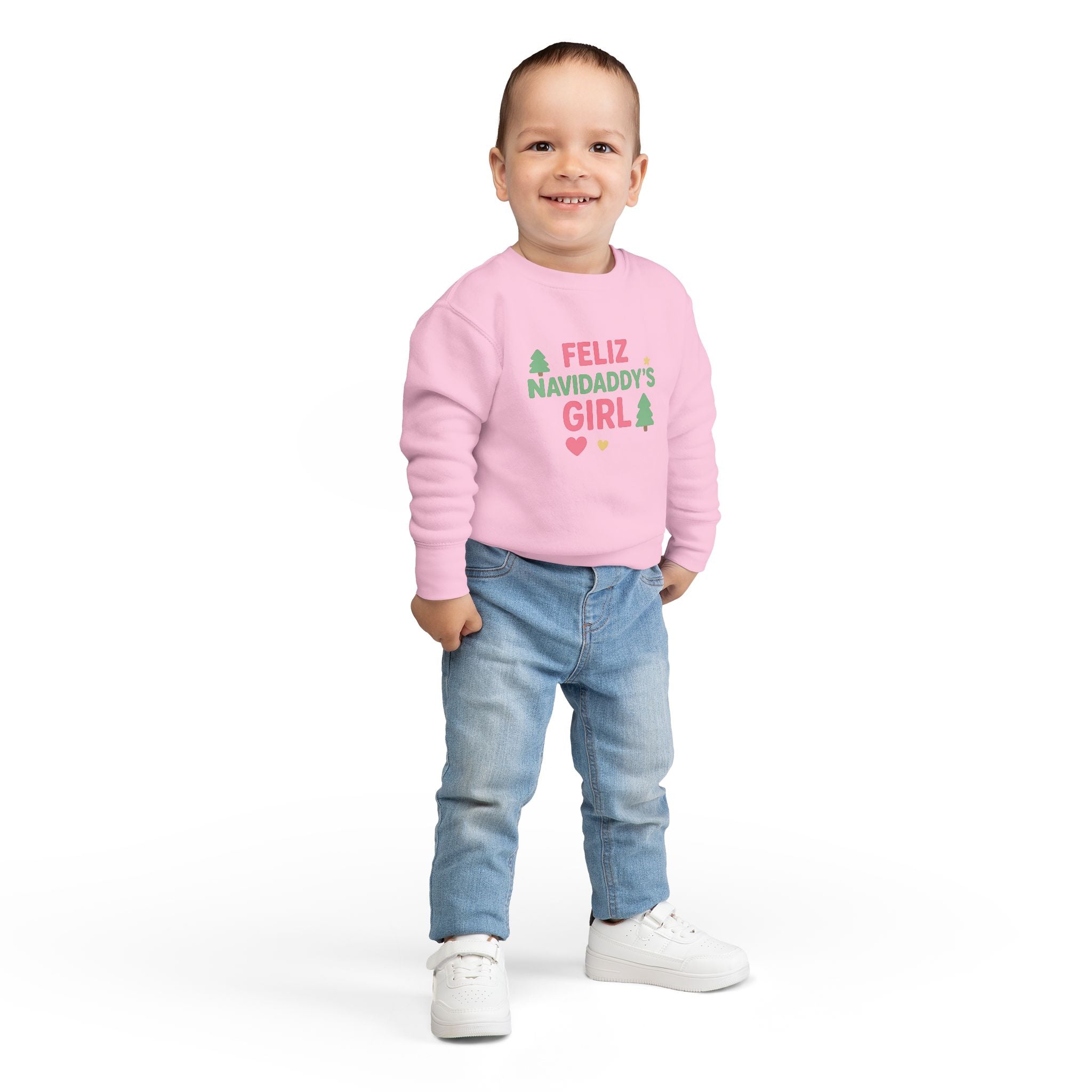 Feliz Navidaddy's Girl Toddler Crewneck Sweatshirt