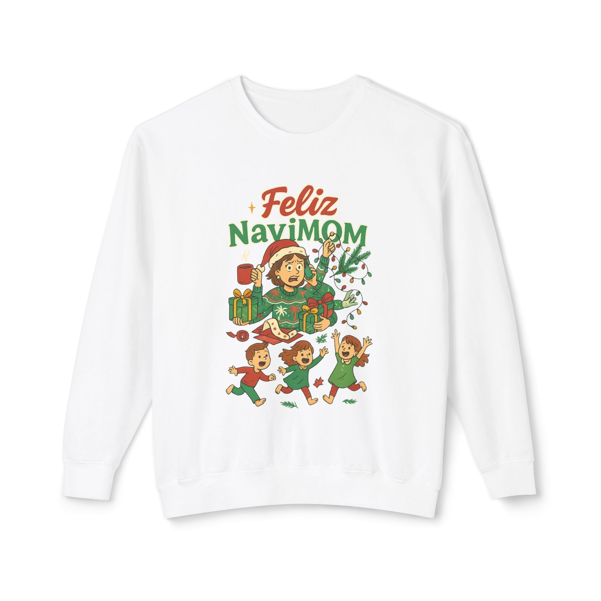 Feliz NaviMOM Unisex Lightweight Crewneck Sweatshirt