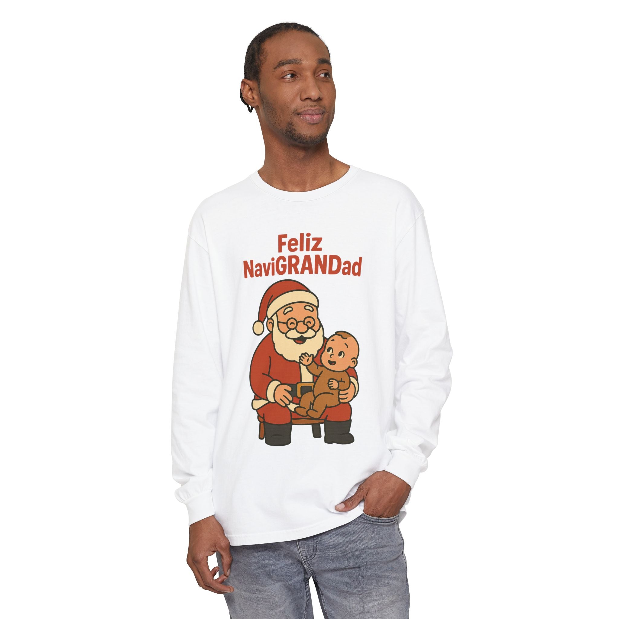 Feliz NaviGRANDad w one grandchild Long Sleeve