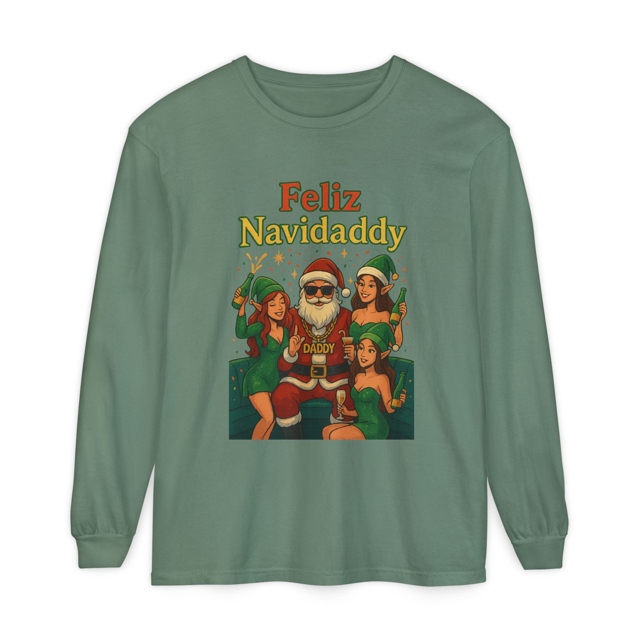 Feliz Navidaddy Santa With Girls Long Sleeve