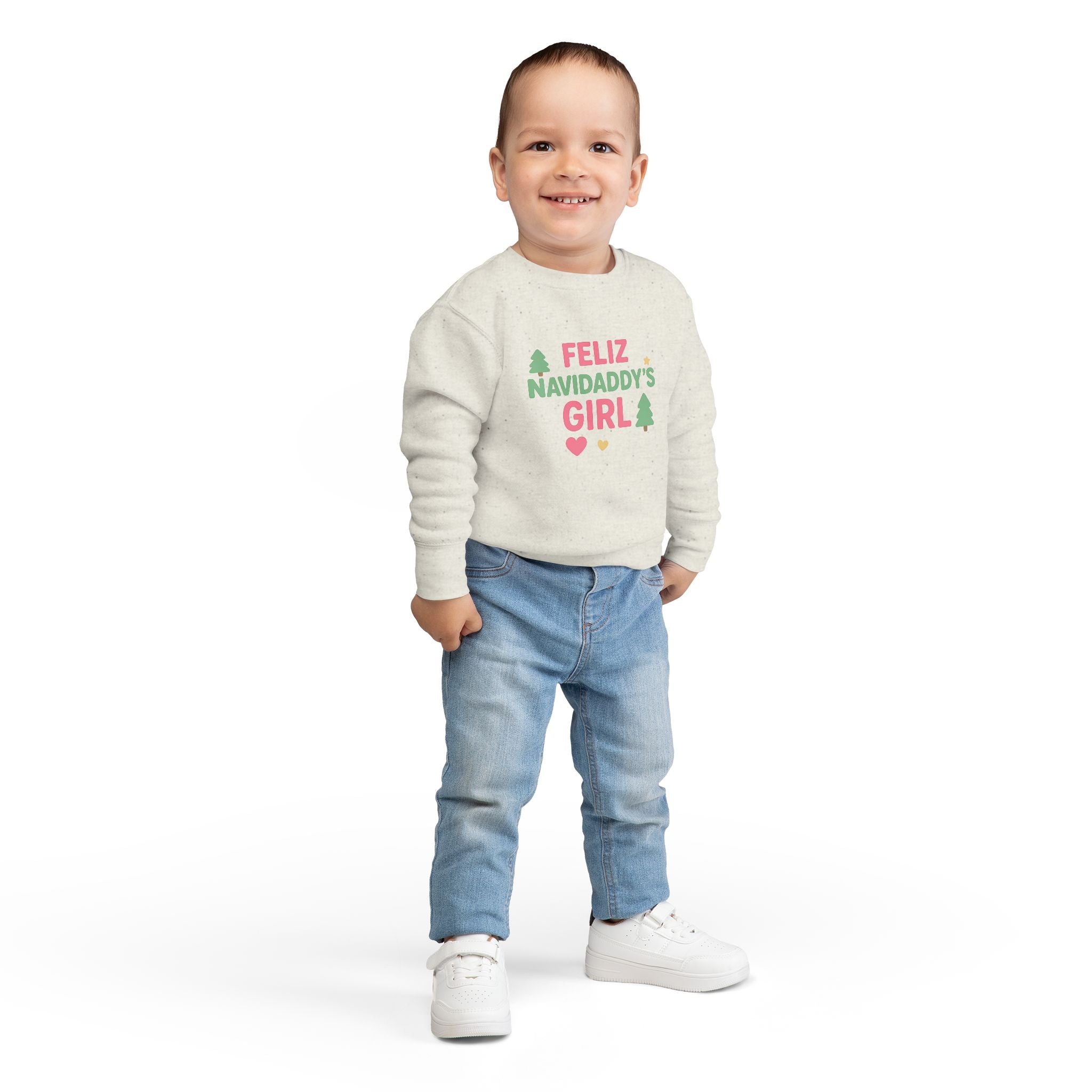 Feliz Navidaddy's Girl Toddler Crewneck Sweatshirt