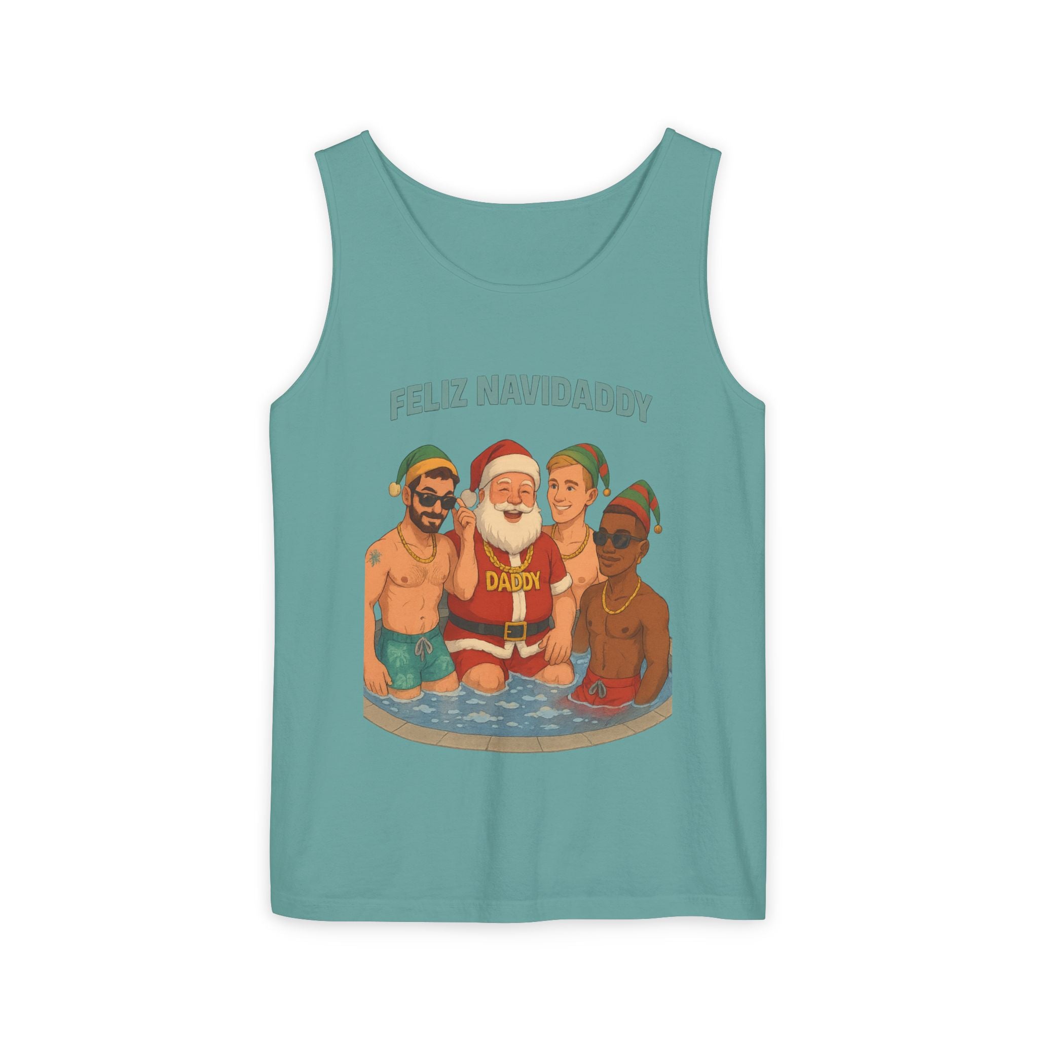 Santa and his boys Feliz Navidaddy Tank Top