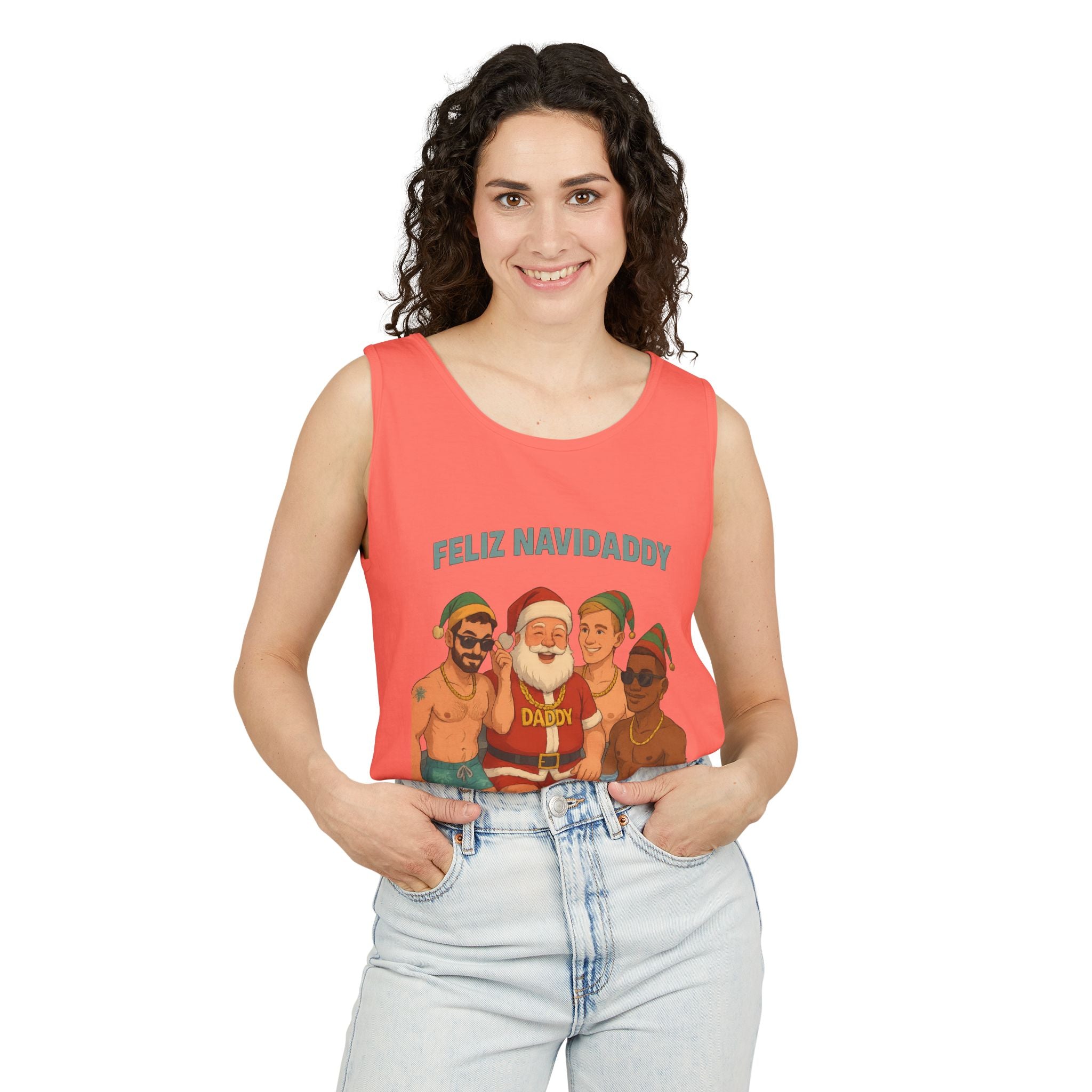 Santa and his boys Feliz Navidaddy Tank Top