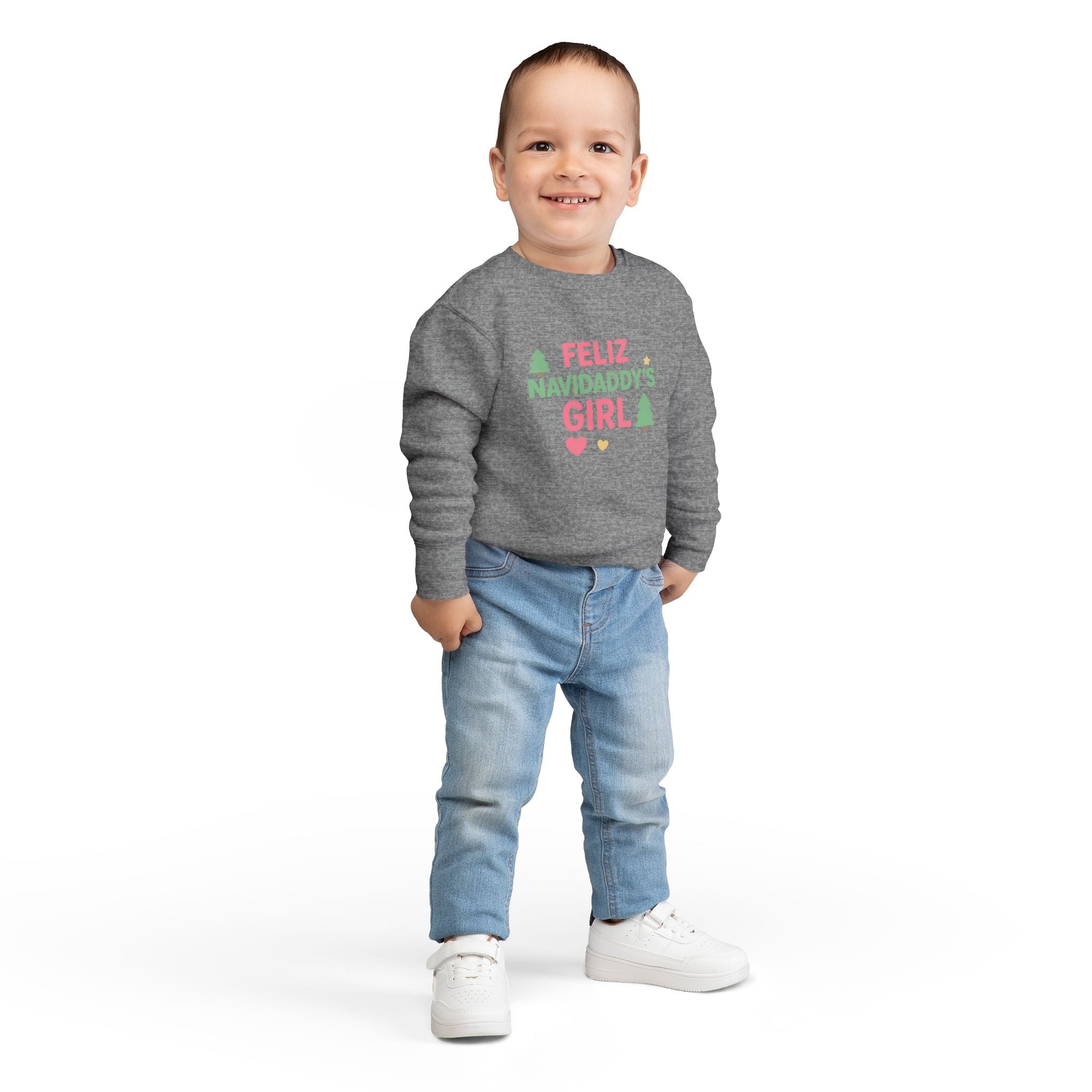 Feliz Navidaddy's Girl Toddler Crewneck Sweatshirt