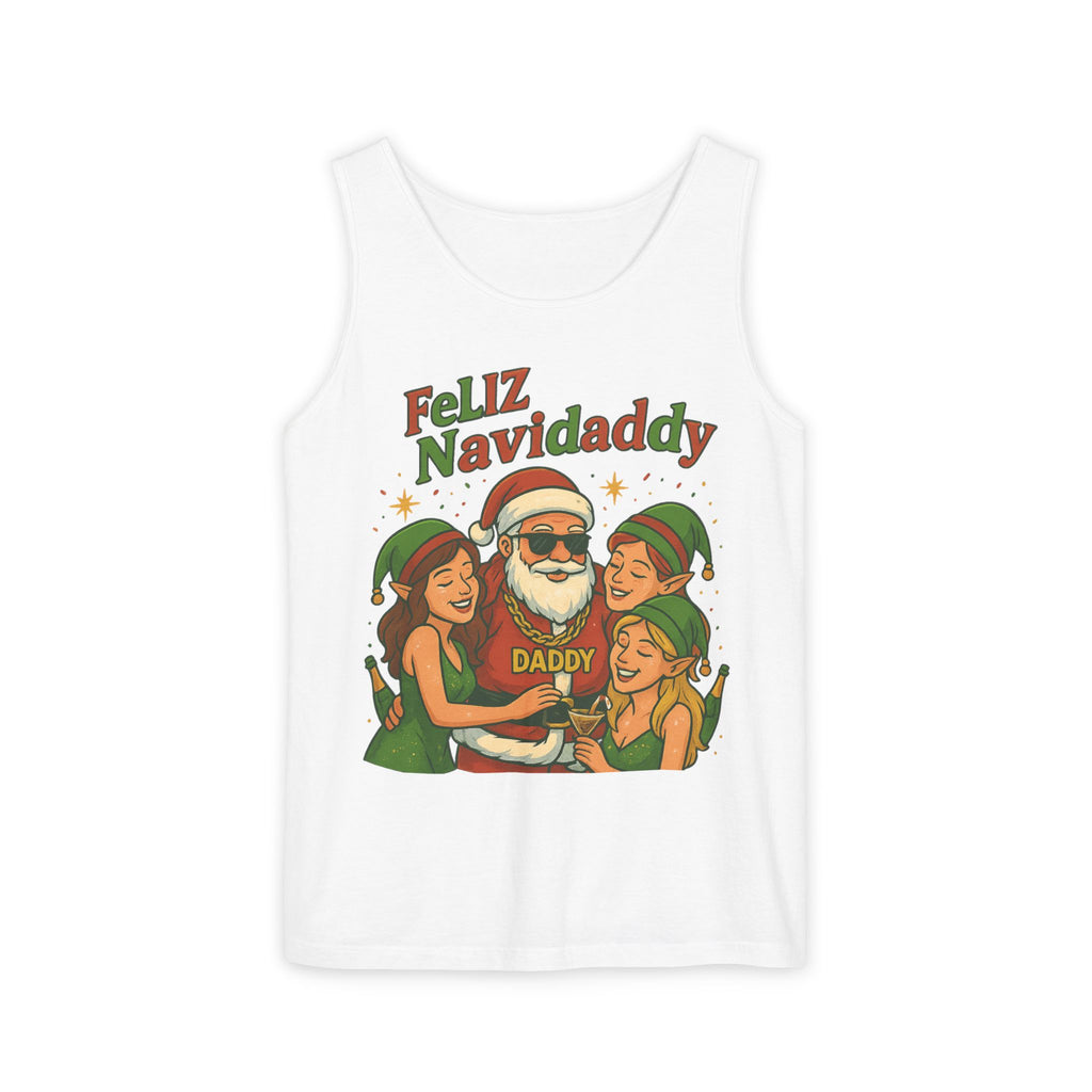 Feliz Navidaddy Santa with Girl Elves Tank Top