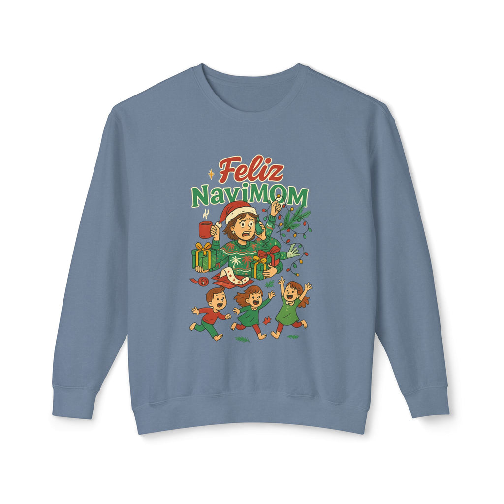 Feliz NaviMOM Unisex Lightweight Crewneck Sweatshirt