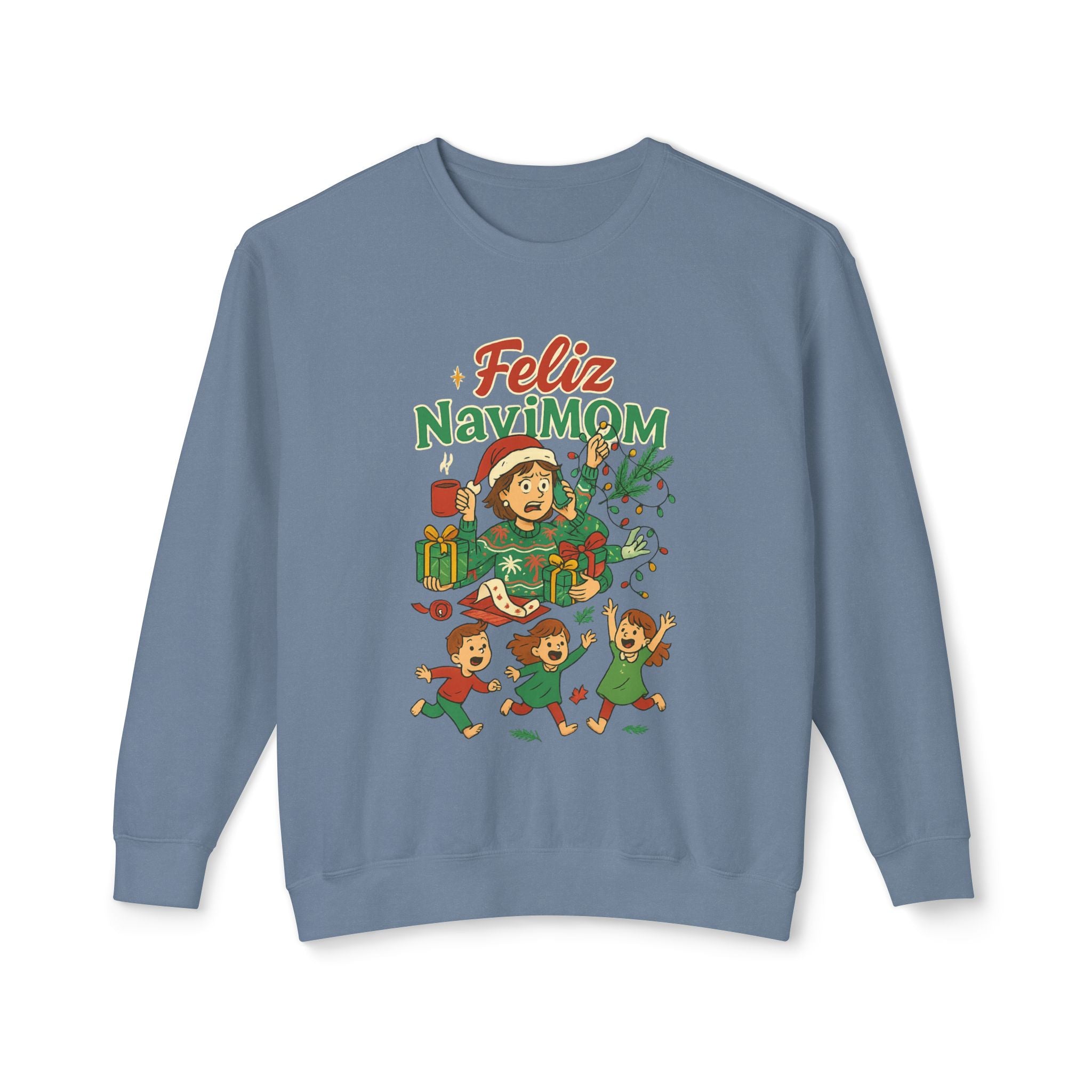 Feliz NaviMOM Unisex Lightweight Crewneck Sweatshirt
