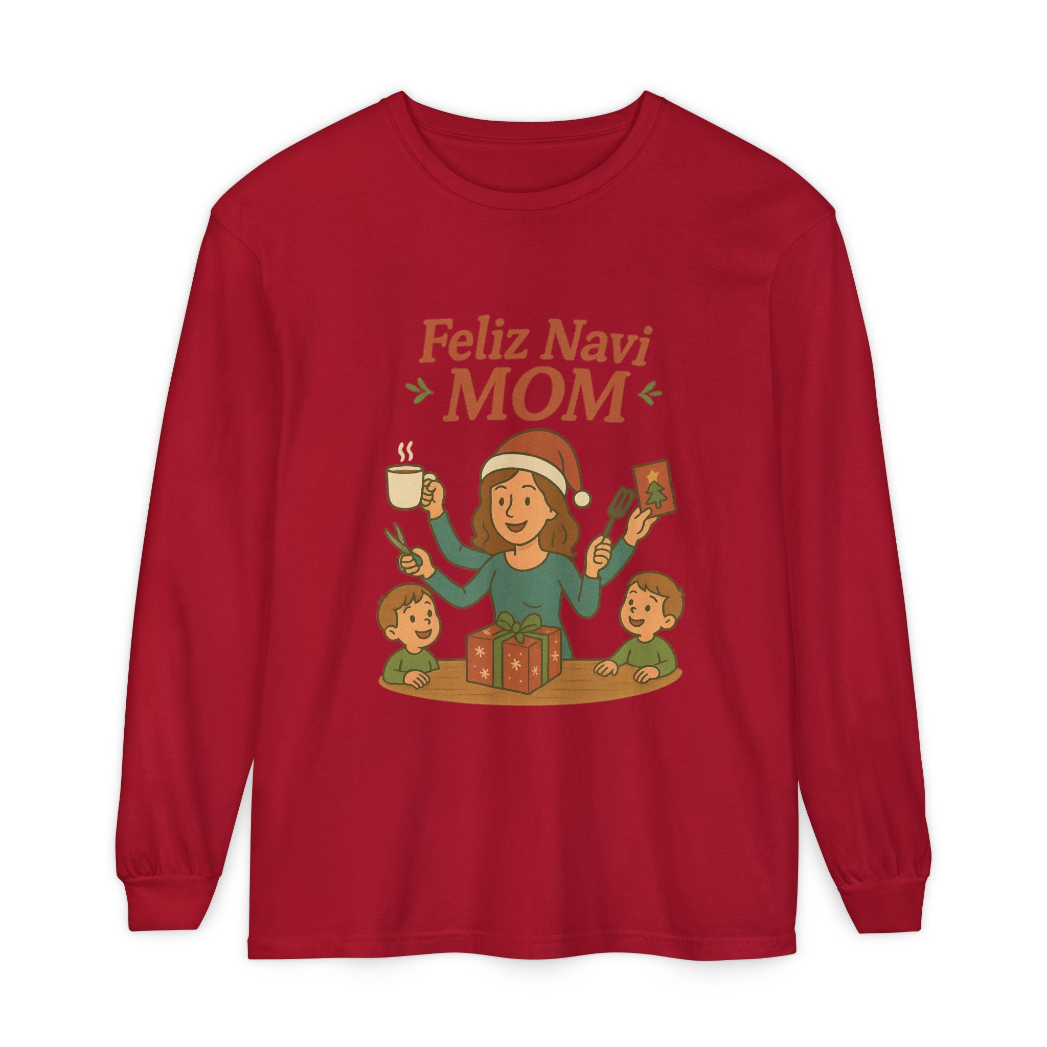 Busy Christmas Mom Feliz NaviMOM Long Sleeve