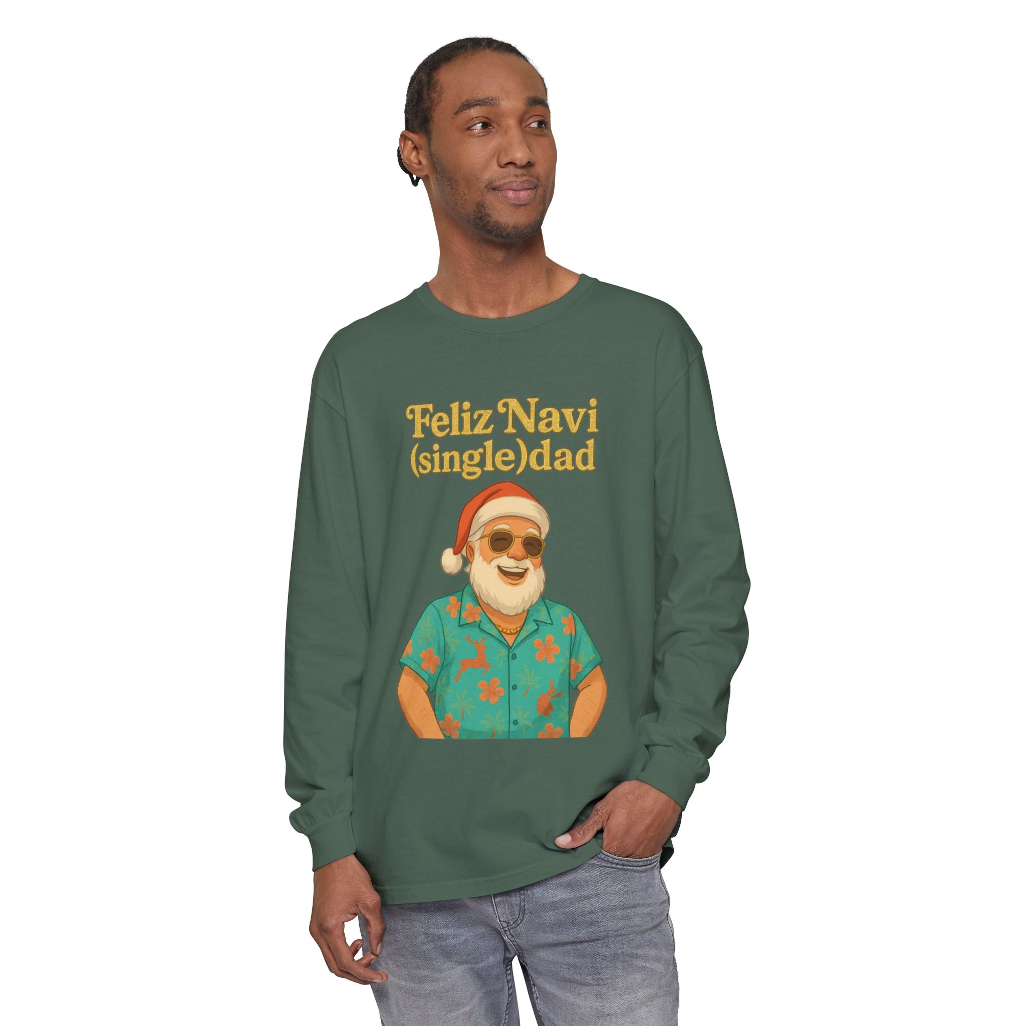 Single Dad Feliz Navidad Long Sleeve