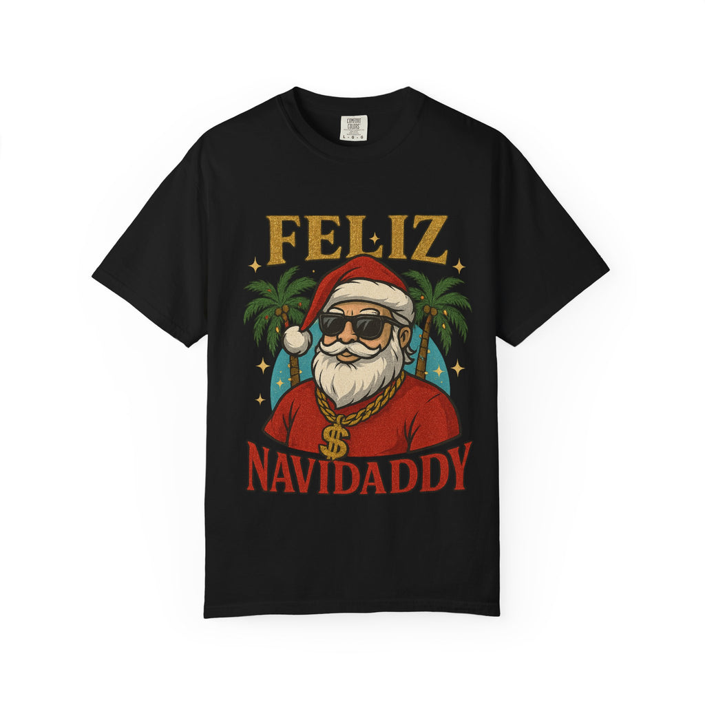 Feliz Navidaddy Blinged Out Santa T Shirt
