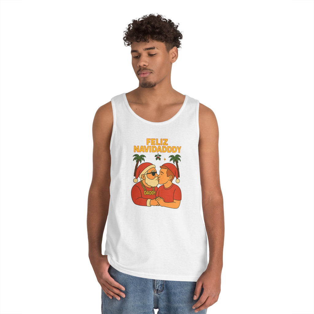 Feliz Navidaddy Kissing Santa Tank Top