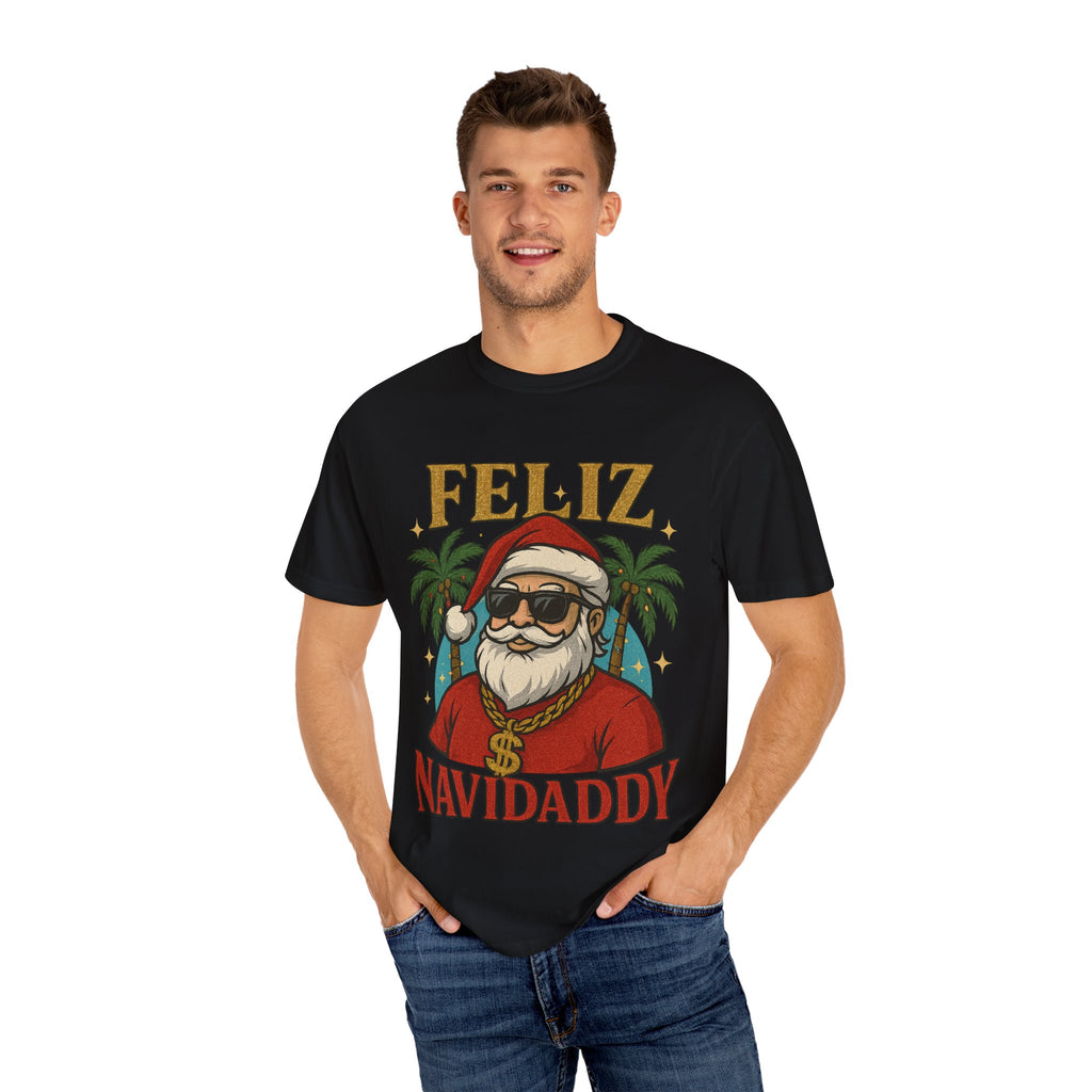 Feliz Navidaddy Blinged Out Santa T Shirt