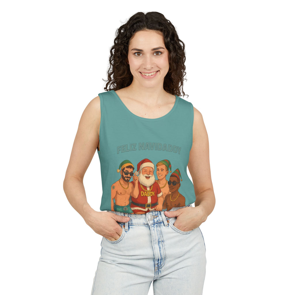 Santa and his boys Feliz Navidaddy Tank Top