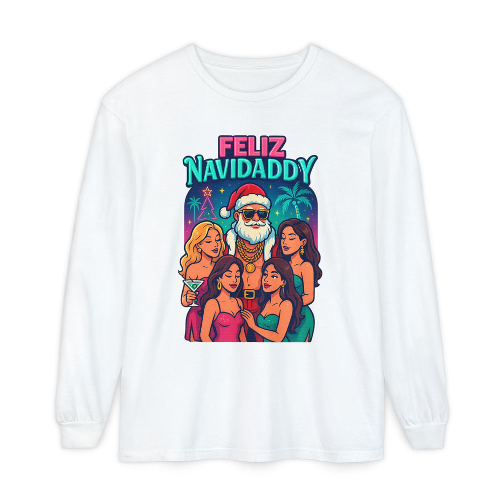 Santa with Women Feliz Navidaddy Long Sleeve