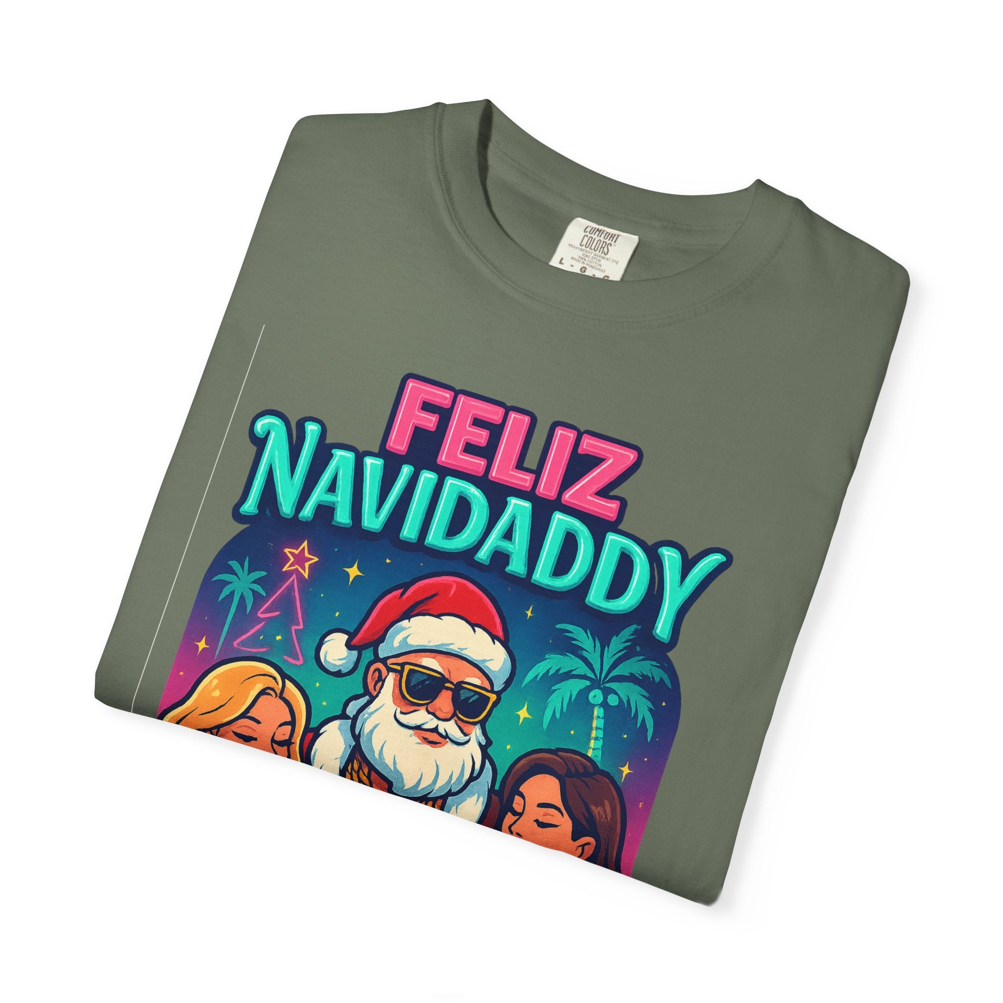 Santa with women Feliz Navidaddy T Shirt