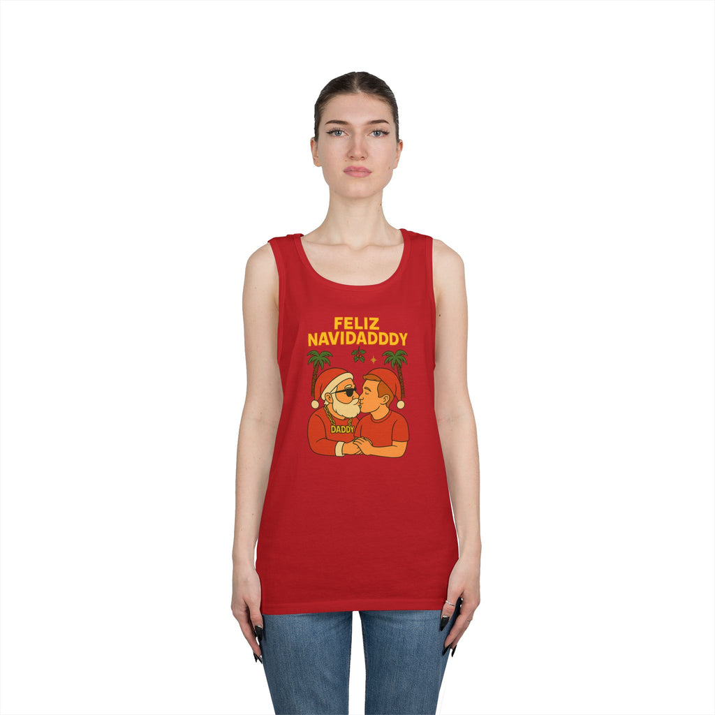 Feliz Navidaddy Kissing Santa Tank Top