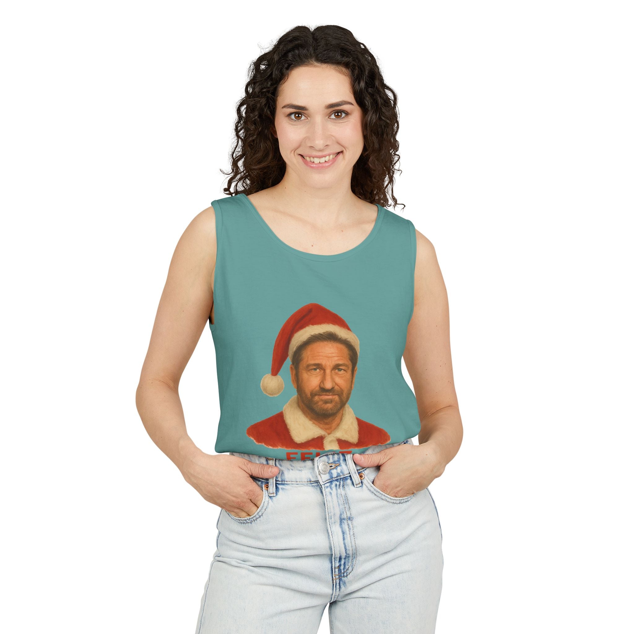 Gerard Butler Feliz Navidaddy Tank Top