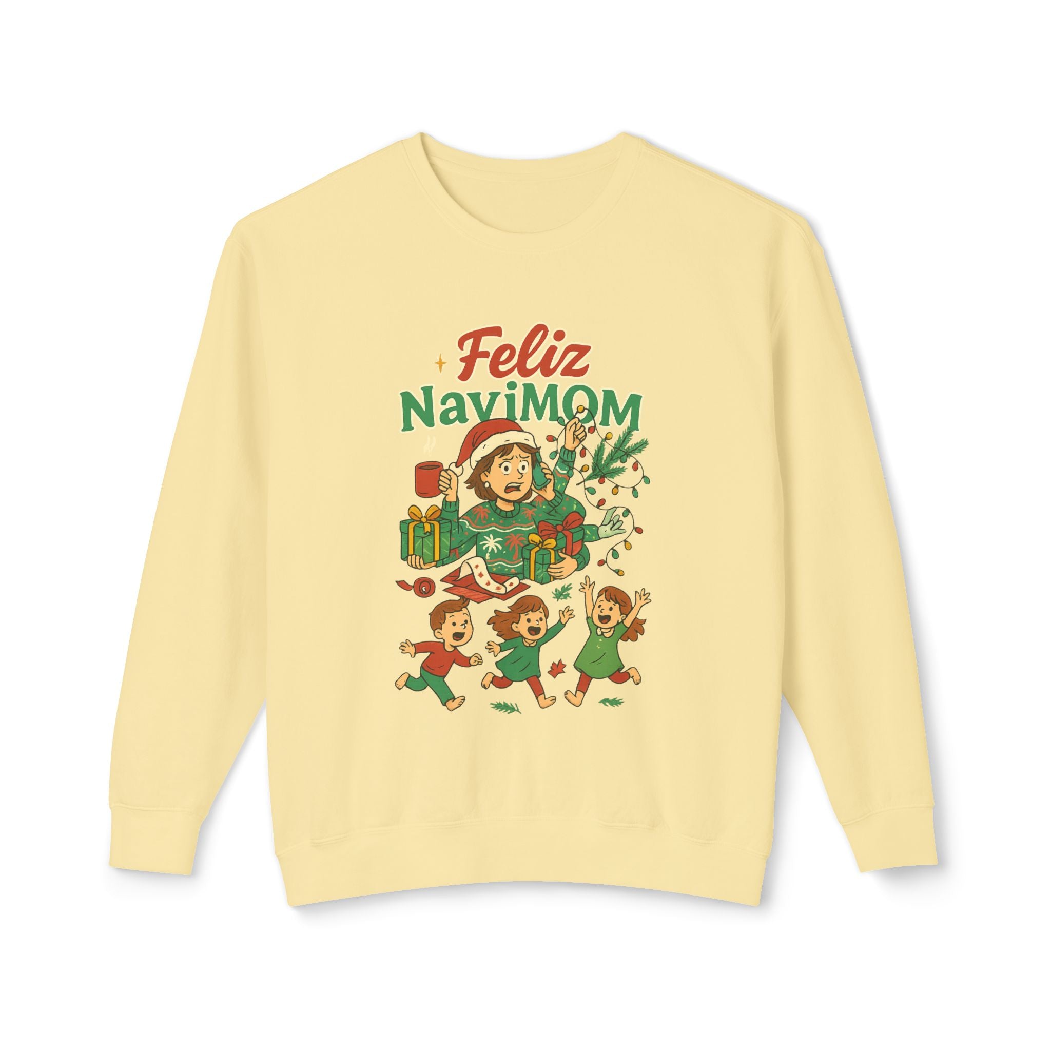 Feliz NaviMOM Unisex Lightweight Crewneck Sweatshirt