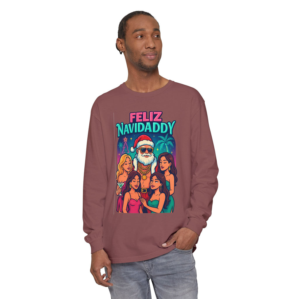 Santa with Women Feliz Navidaddy Long Sleeve