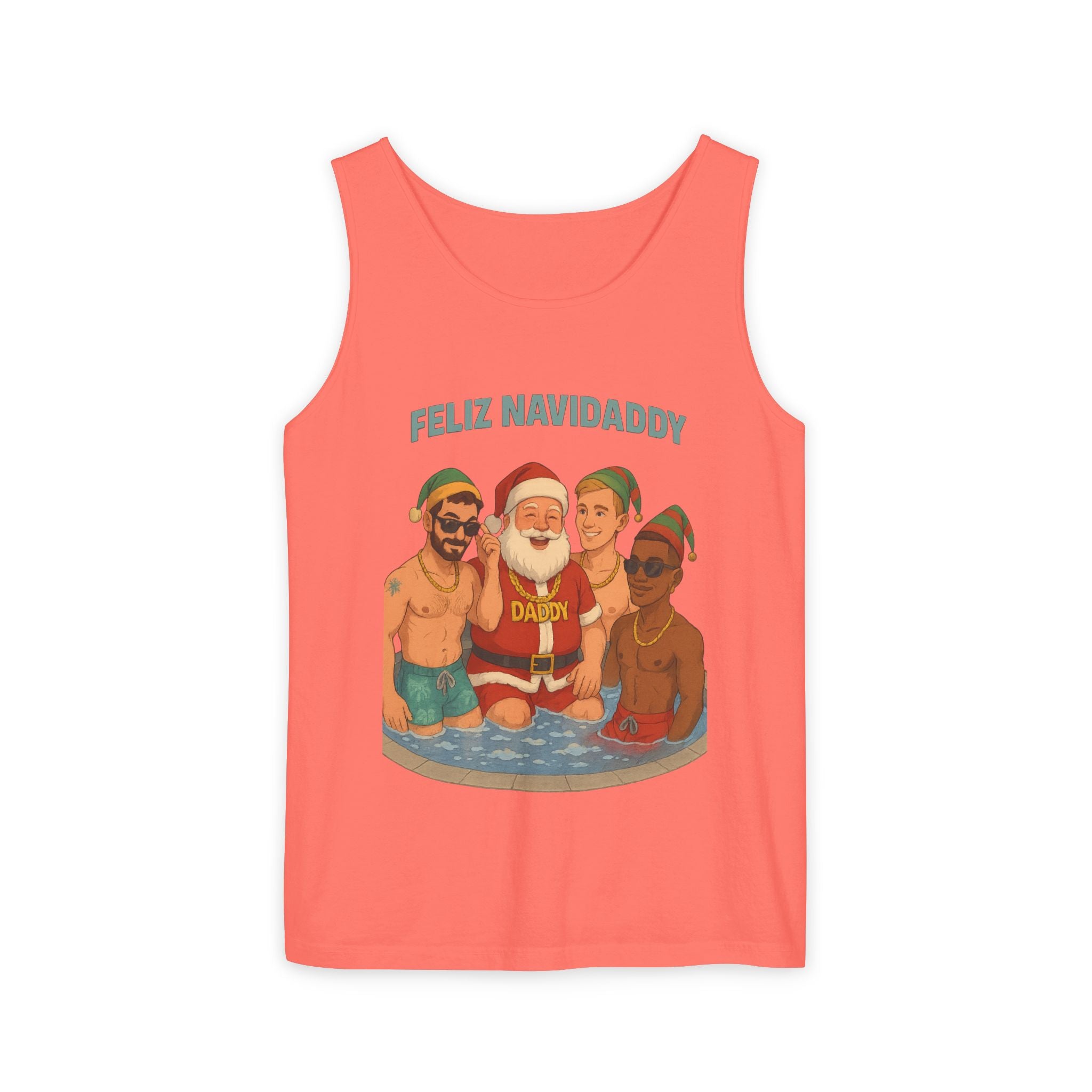Santa and his boys Feliz Navidaddy Tank Top
