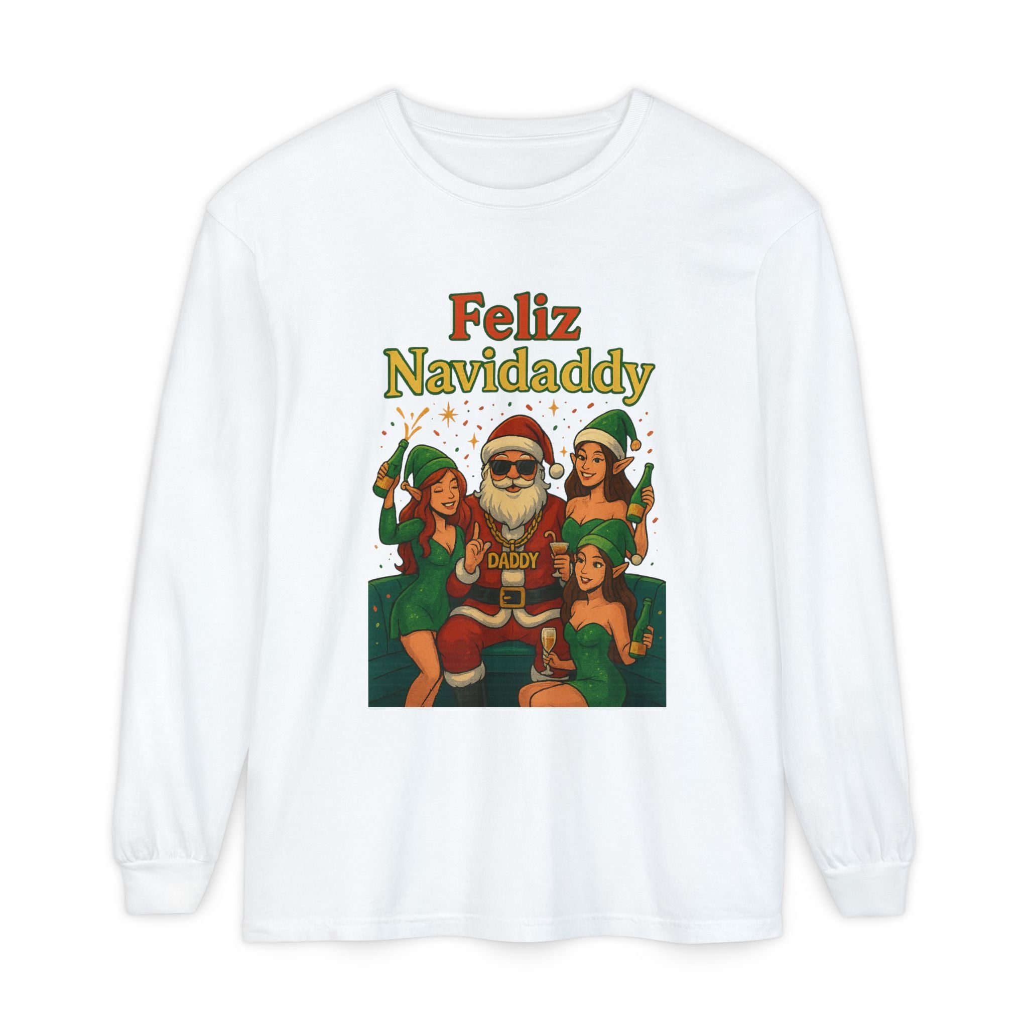 Feliz Navidaddy Santa With Girls Long Sleeve