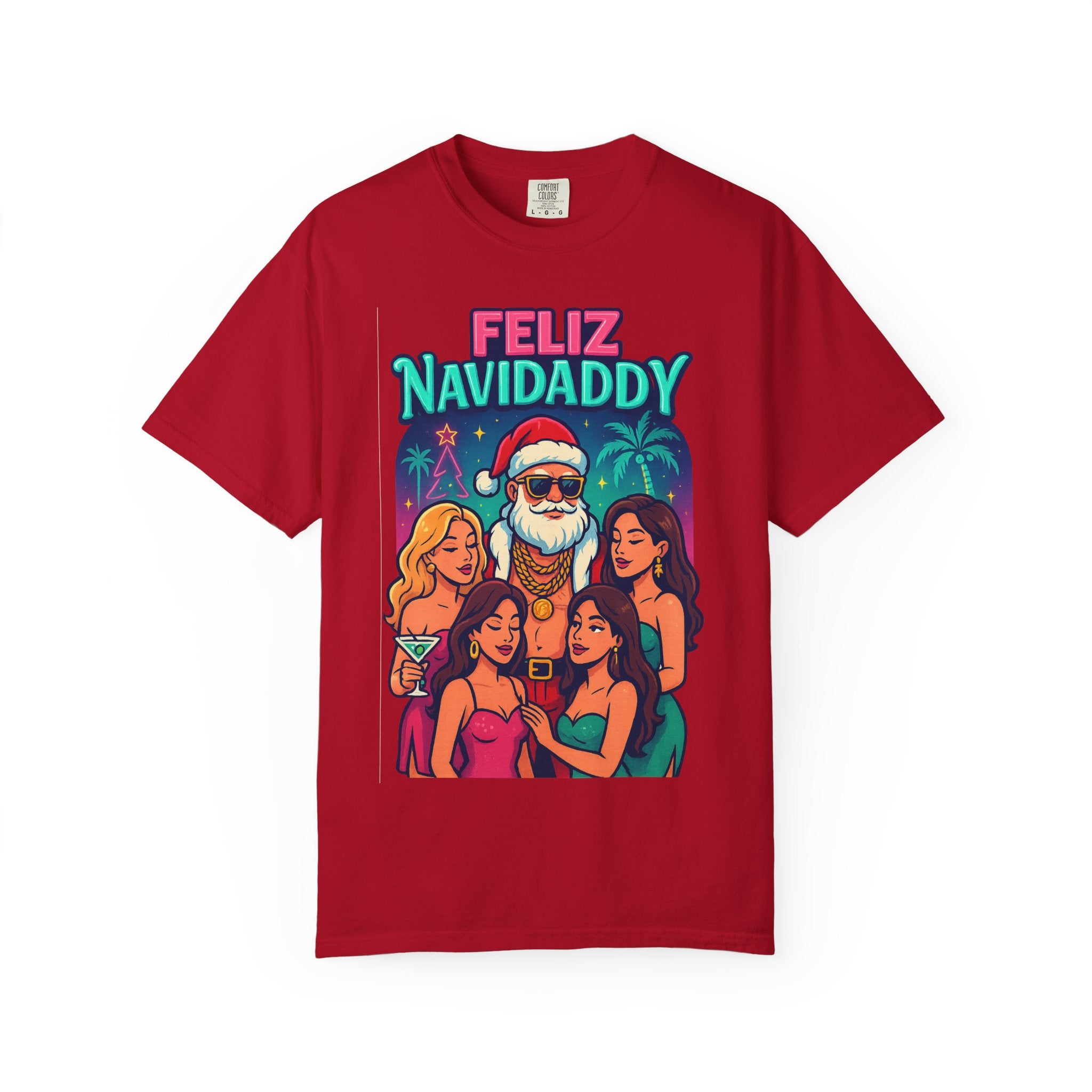 Santa with women Feliz Navidaddy T Shirt