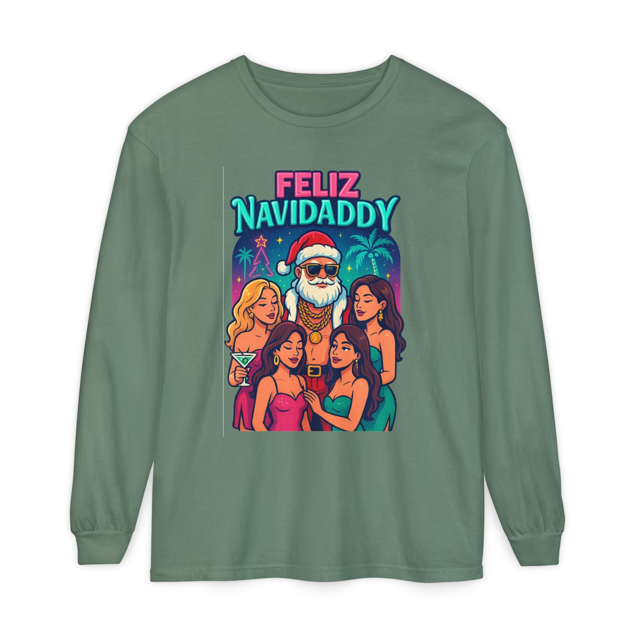 Santa with Women Feliz Navidaddy Long Sleeve