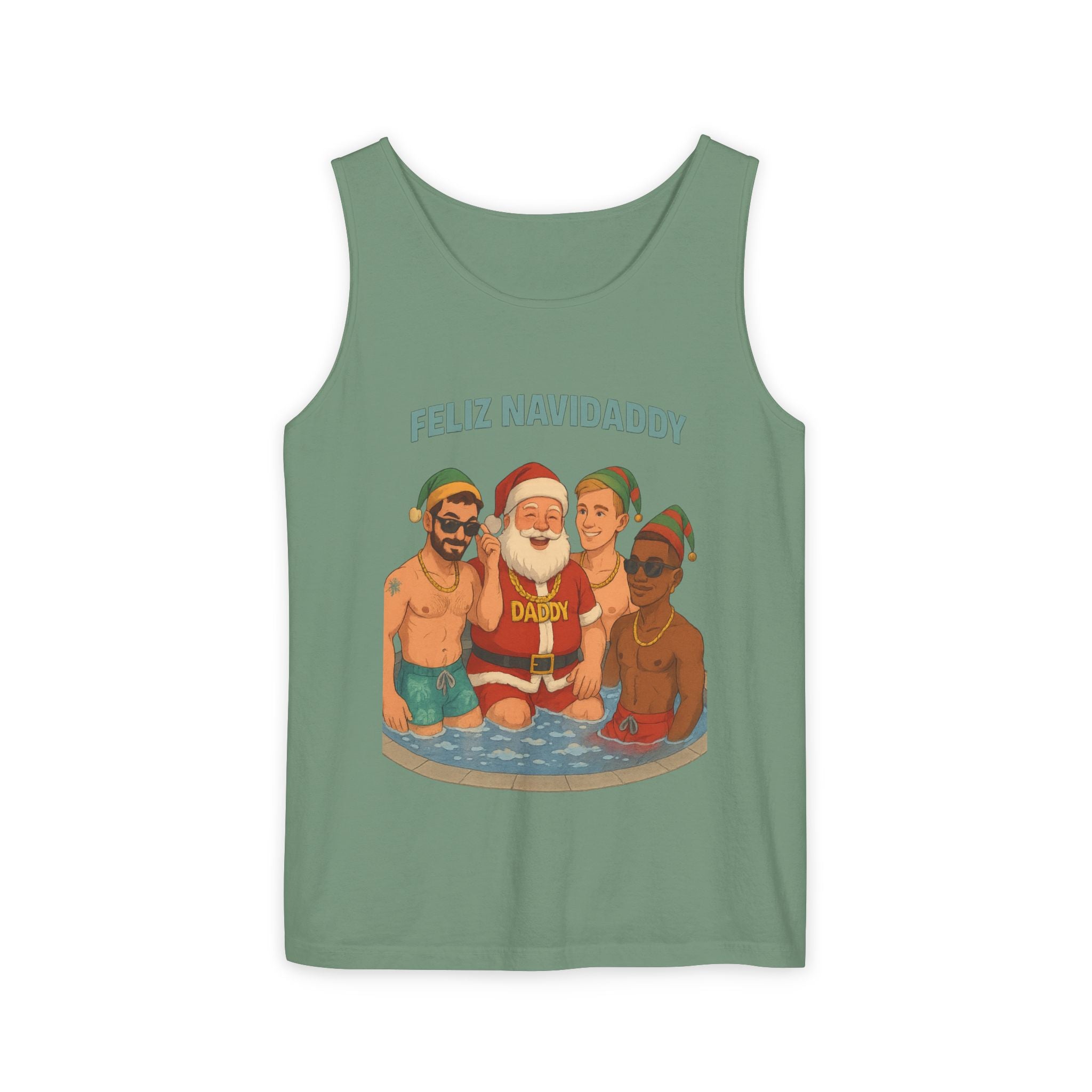 Santa and his boys Feliz Navidaddy Tank Top