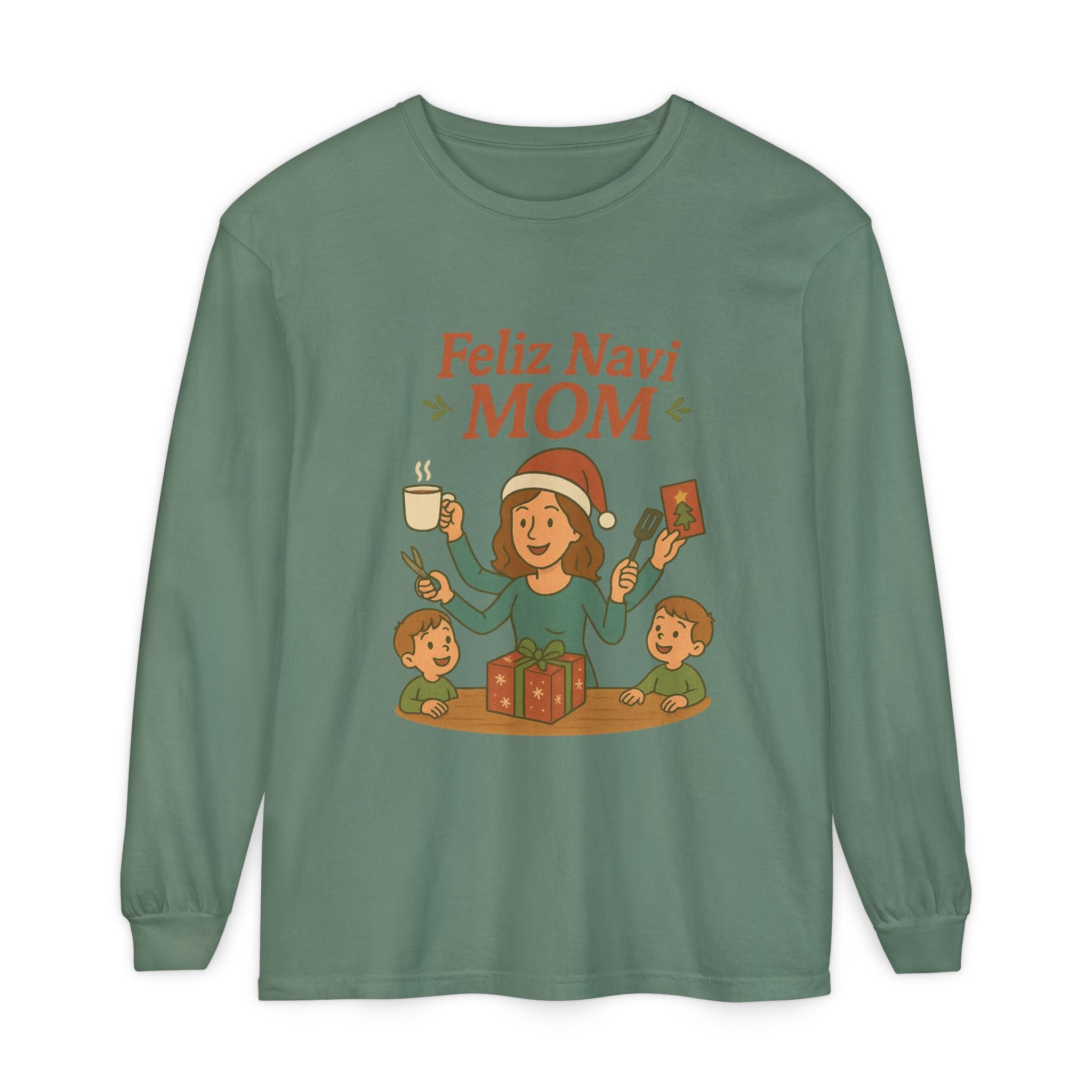 Busy Christmas Mom Feliz NaviMOM Long Sleeve