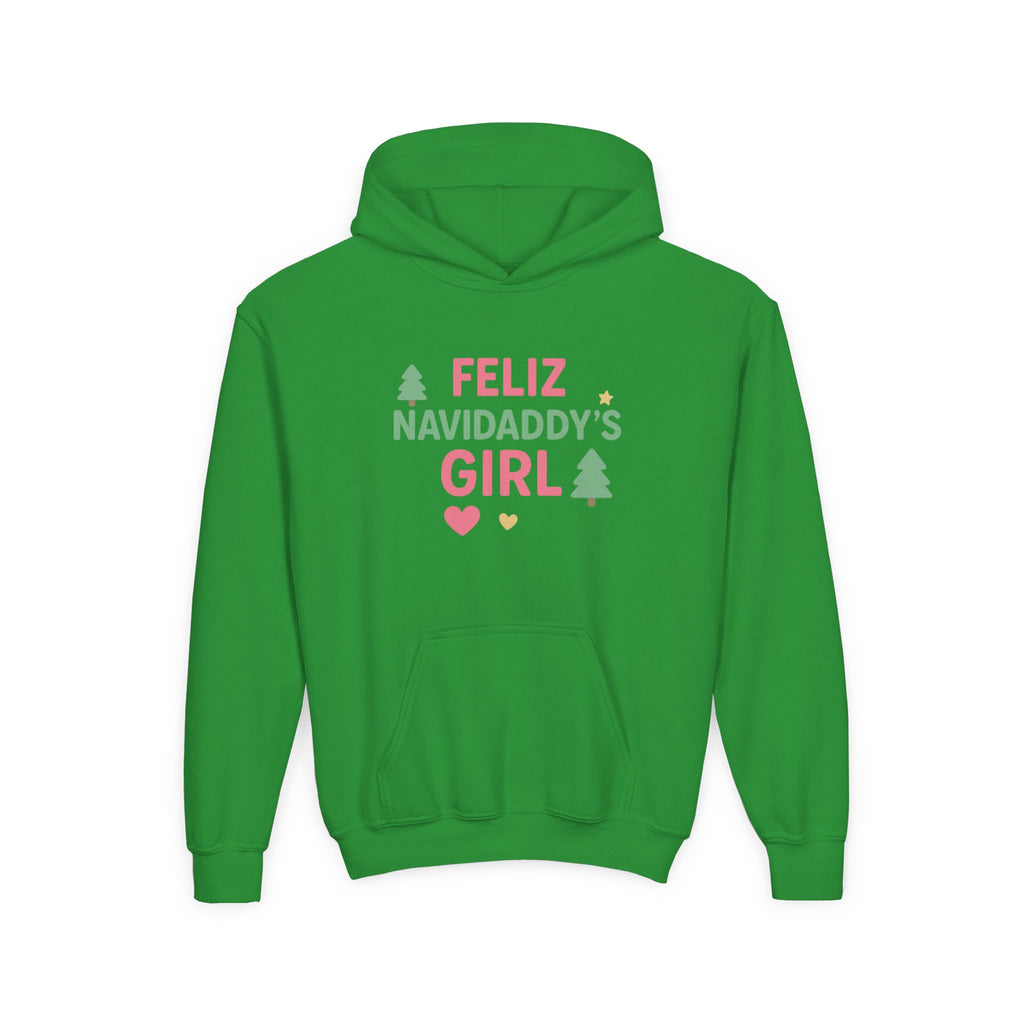 Daddy's Girl Youth Hooded Sweatshirt Feliz Navidaddy's Girl