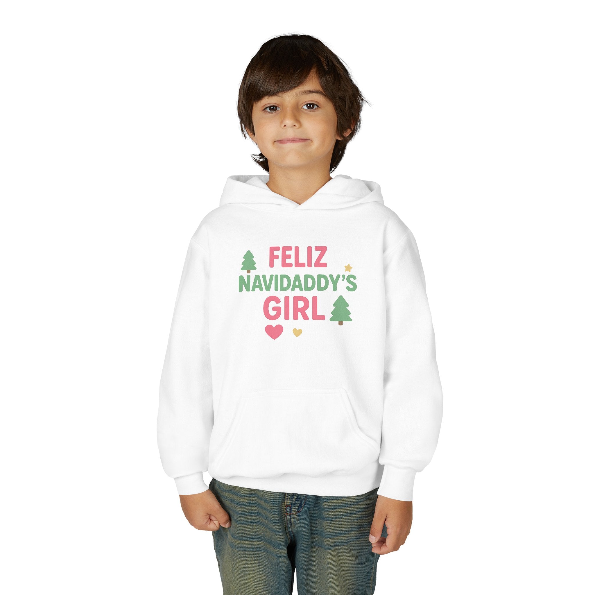 Daddy's Girl Youth Hooded Sweatshirt Feliz Navidaddy's Girl