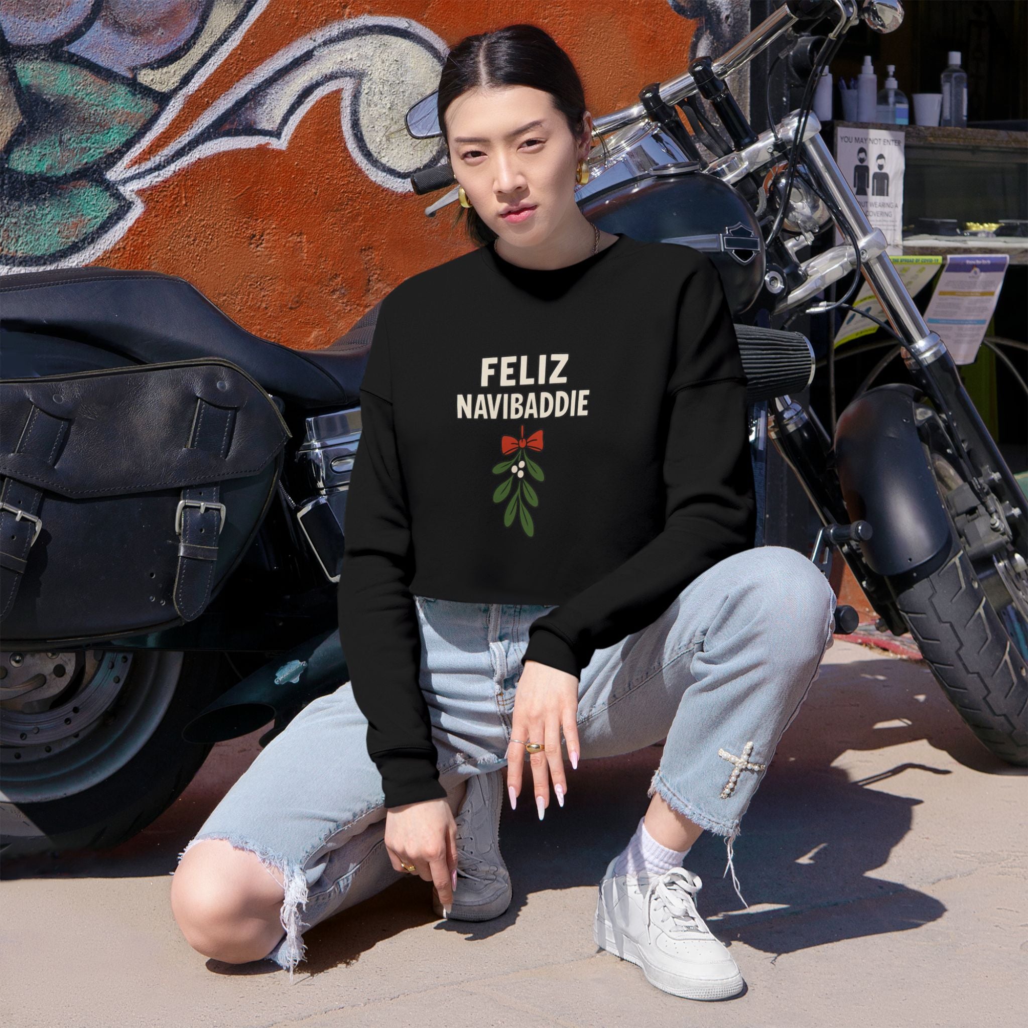 Feliz Navibaddie Cropped Sweatshirt