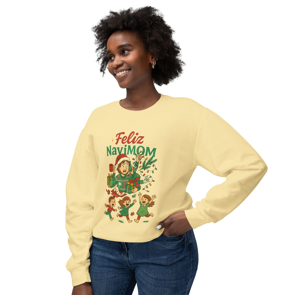 Feliz NaviMOM Unisex Lightweight Crewneck Sweatshirt